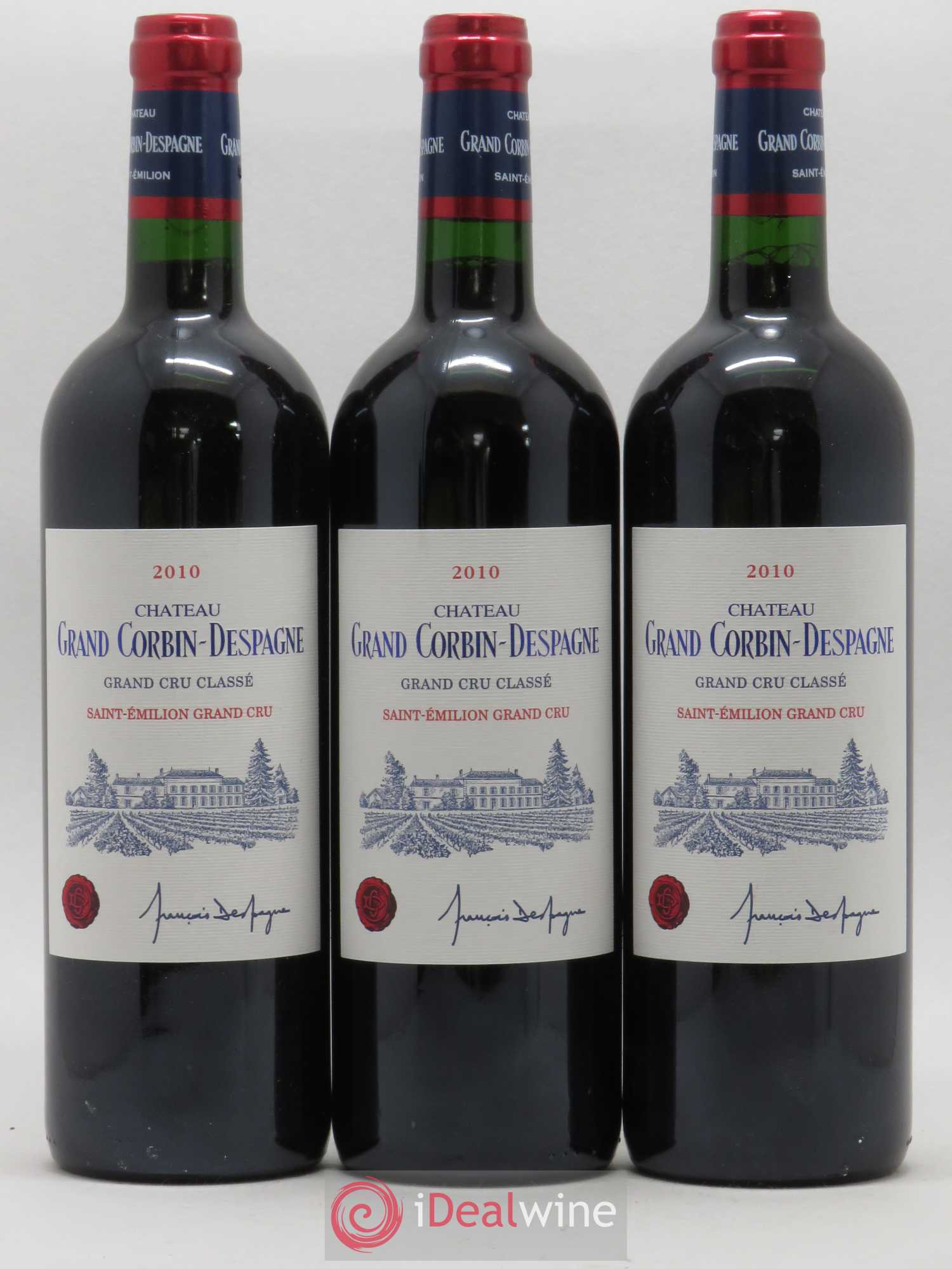 Château Grand Corbin Despagne Grand Cru Classé 2010 - Lot de 3 bouteilles - 0