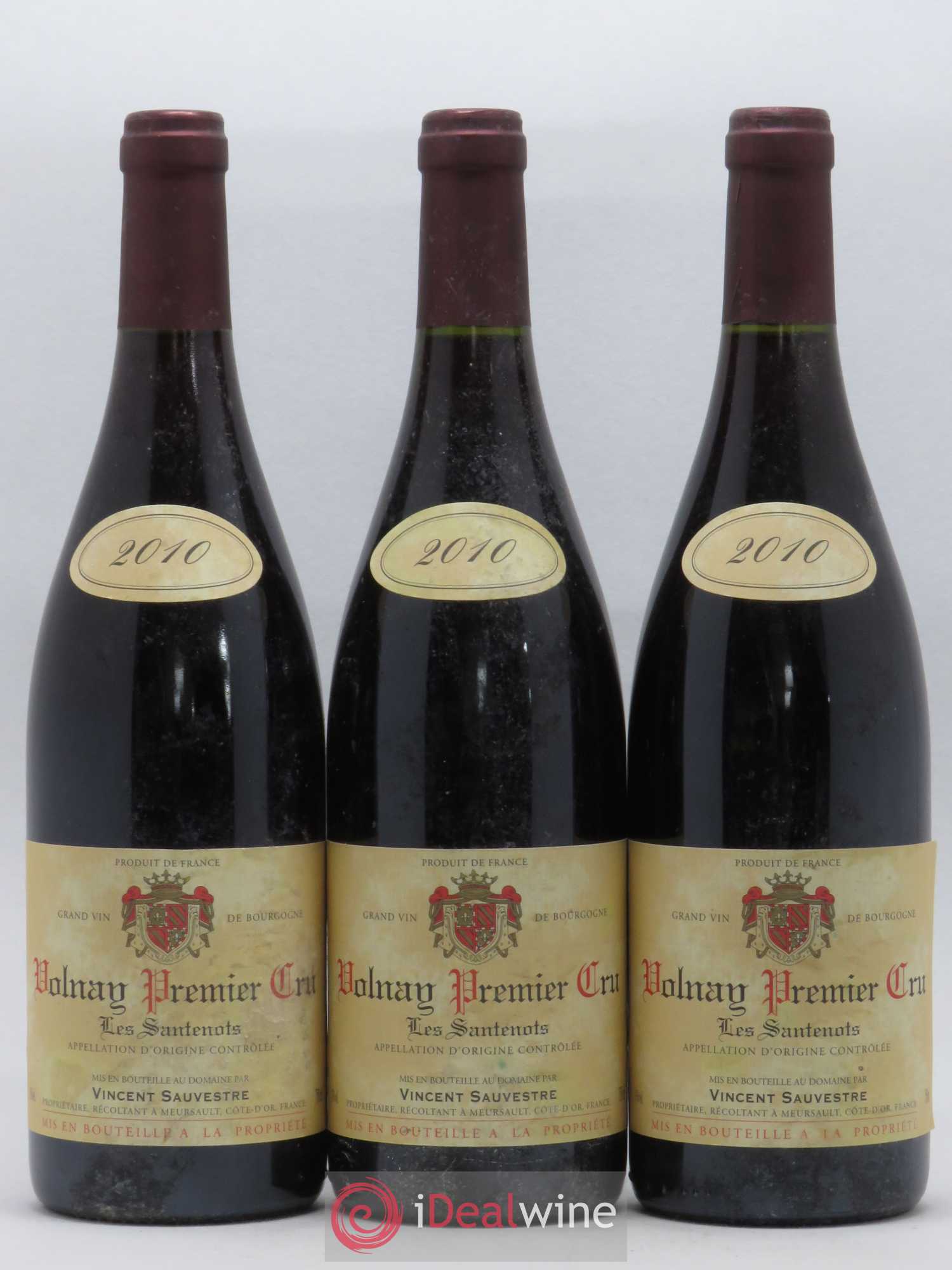 Volnay 1er Cru Les Santenots Vincent Sauvestre 2010 - Posten von 3 Flaschen - 0