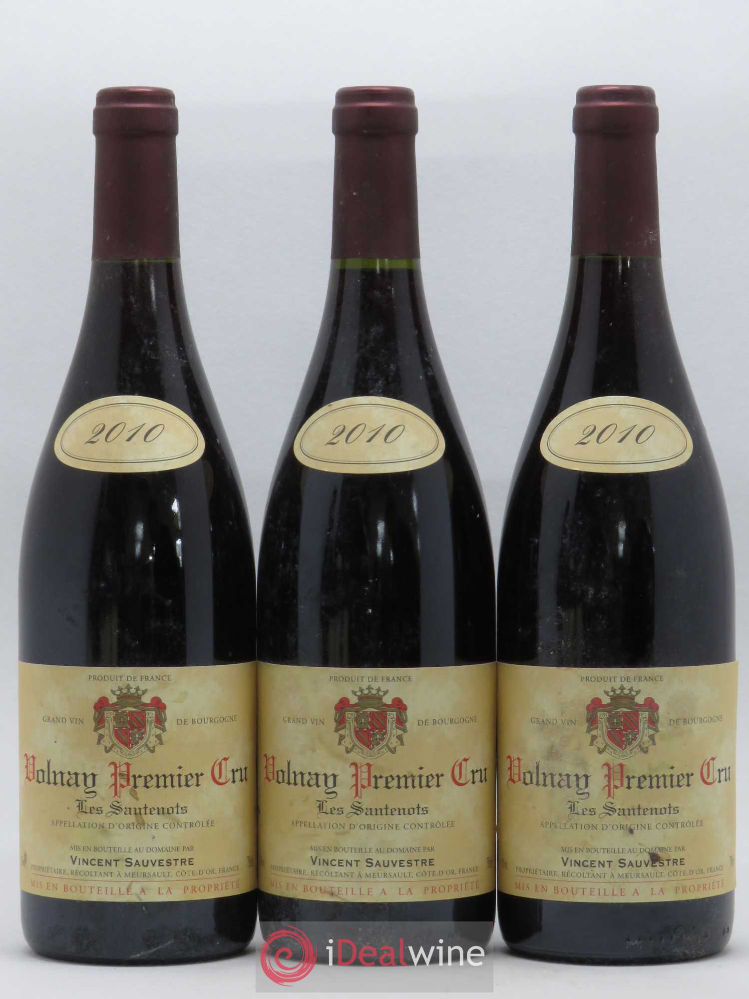 Volnay 1er Cru Les Santenots Vincent Sauvestre 2010 - Posten von 3 Flaschen - 0
