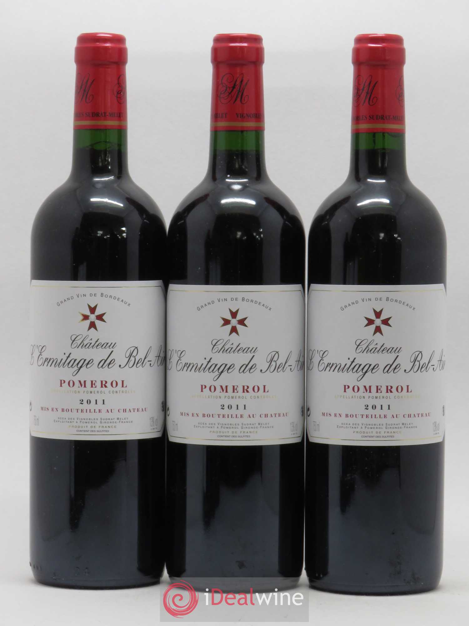 Pomerol Château L Ermitage De Bel Air 2011 - Posten von 3 Flaschen - 0