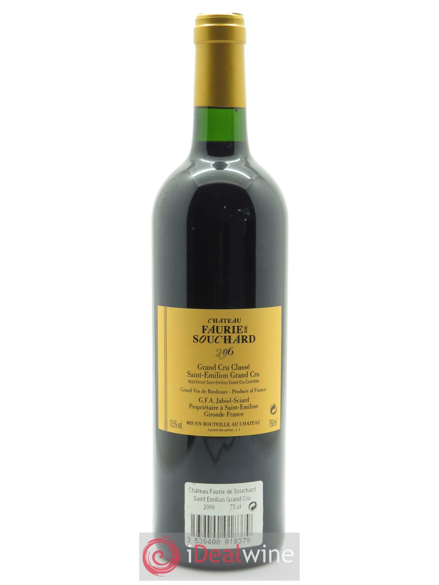 Château Faurie de Souchard Grand Cru Classé 2006 - Lot de 1 bouteille - 1