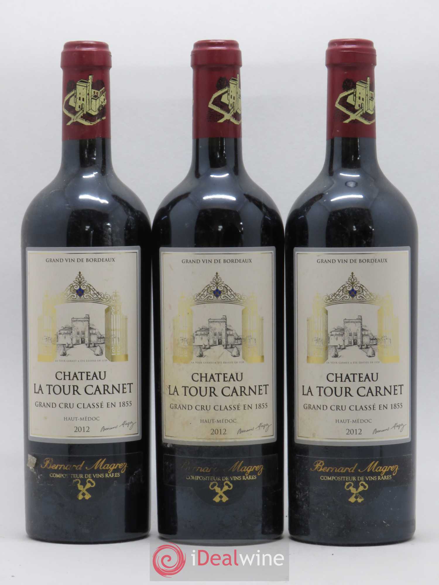 Château la Tour Carnet 4ème Grand Cru Classé 2012 - Lot de 3 bouteilles - 0