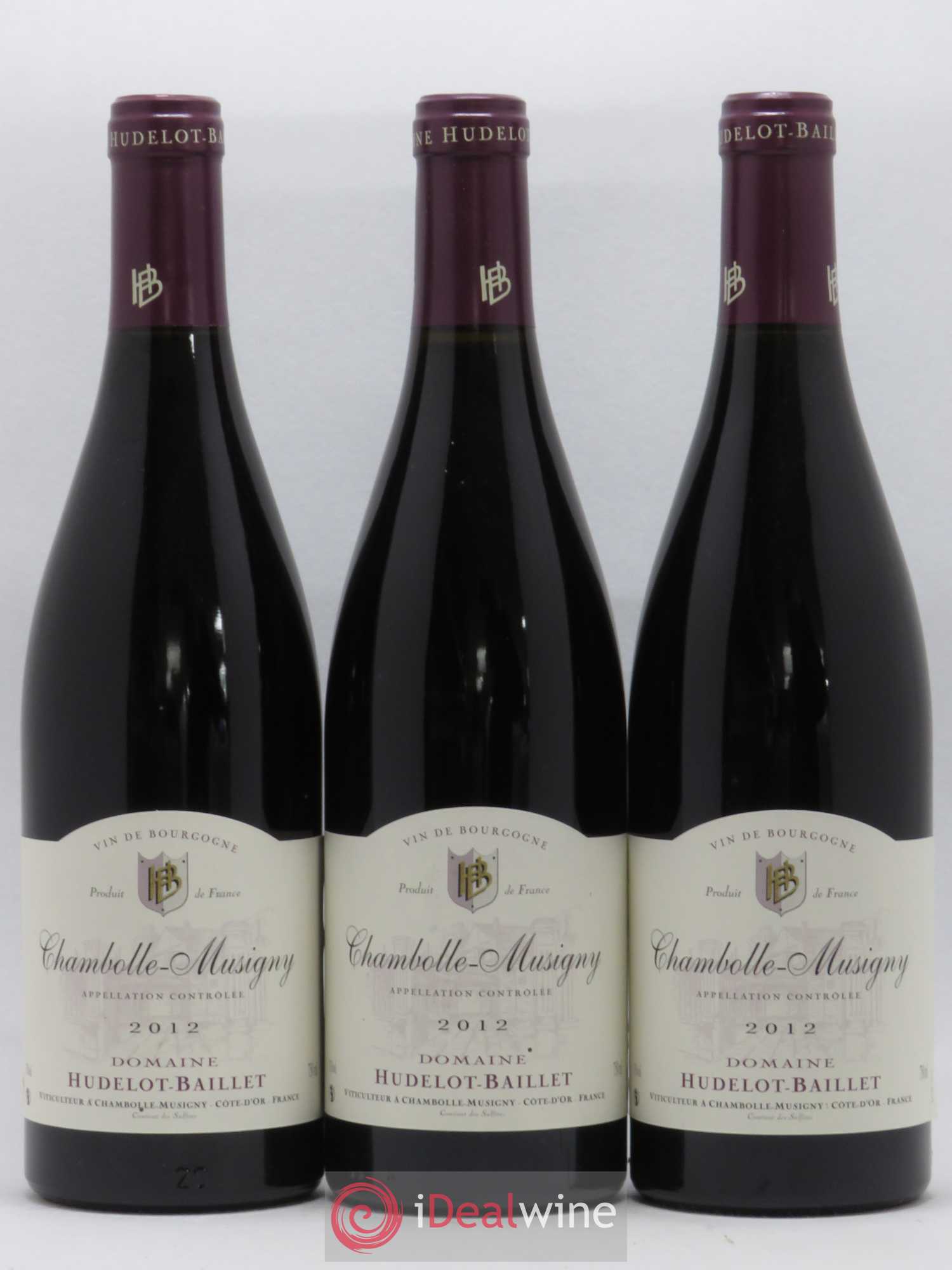 Chambolle-Musigny Hudelot Baillet 2012 - Lot de 3 bouteilles - 0