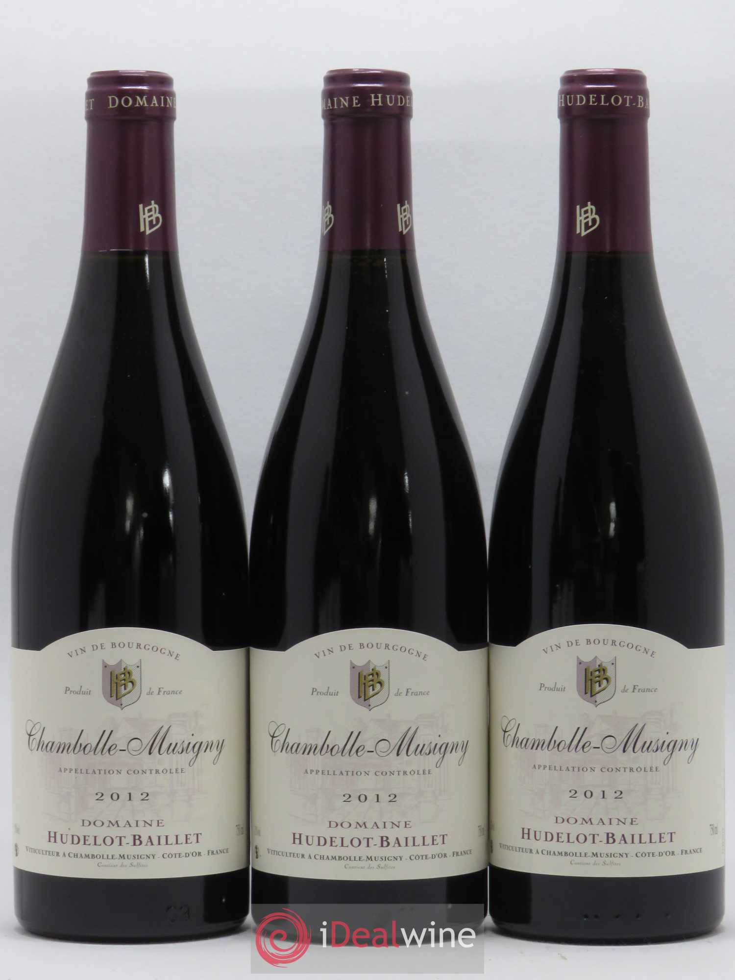 Chambolle-Musigny Hudelot Baillet 2012 - Lot de 3 bouteilles - 0
