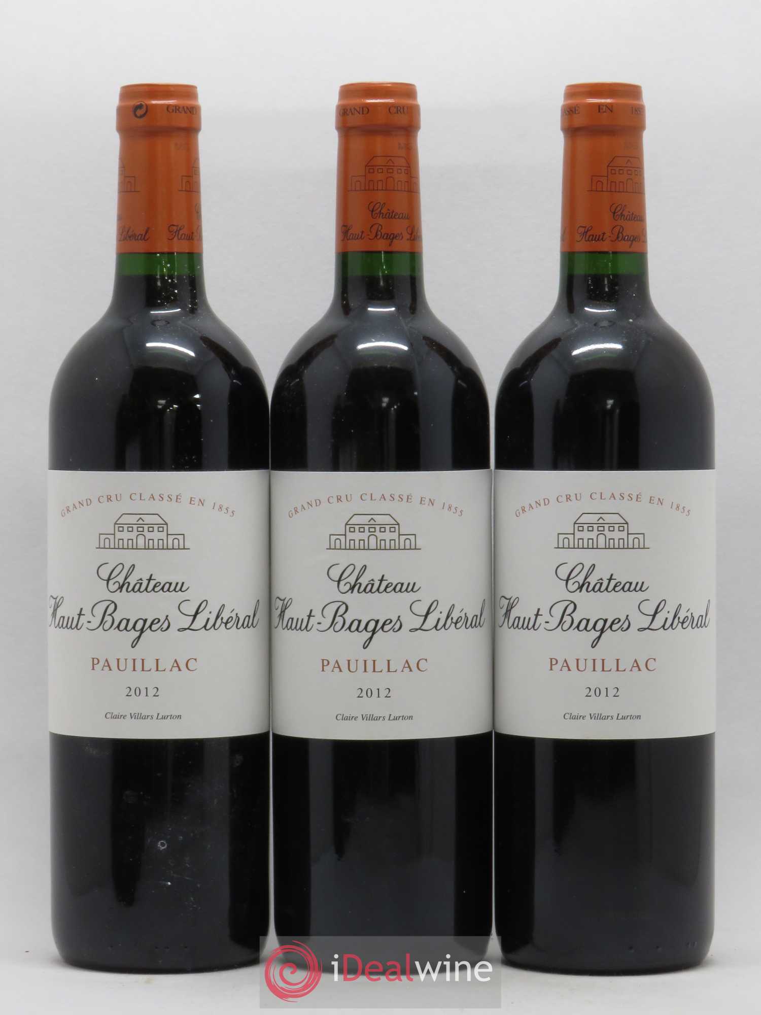 Château Haut Bages Libéral 5ème Grand Cru Classé 2012 - Lot de 3 bouteilles - 0