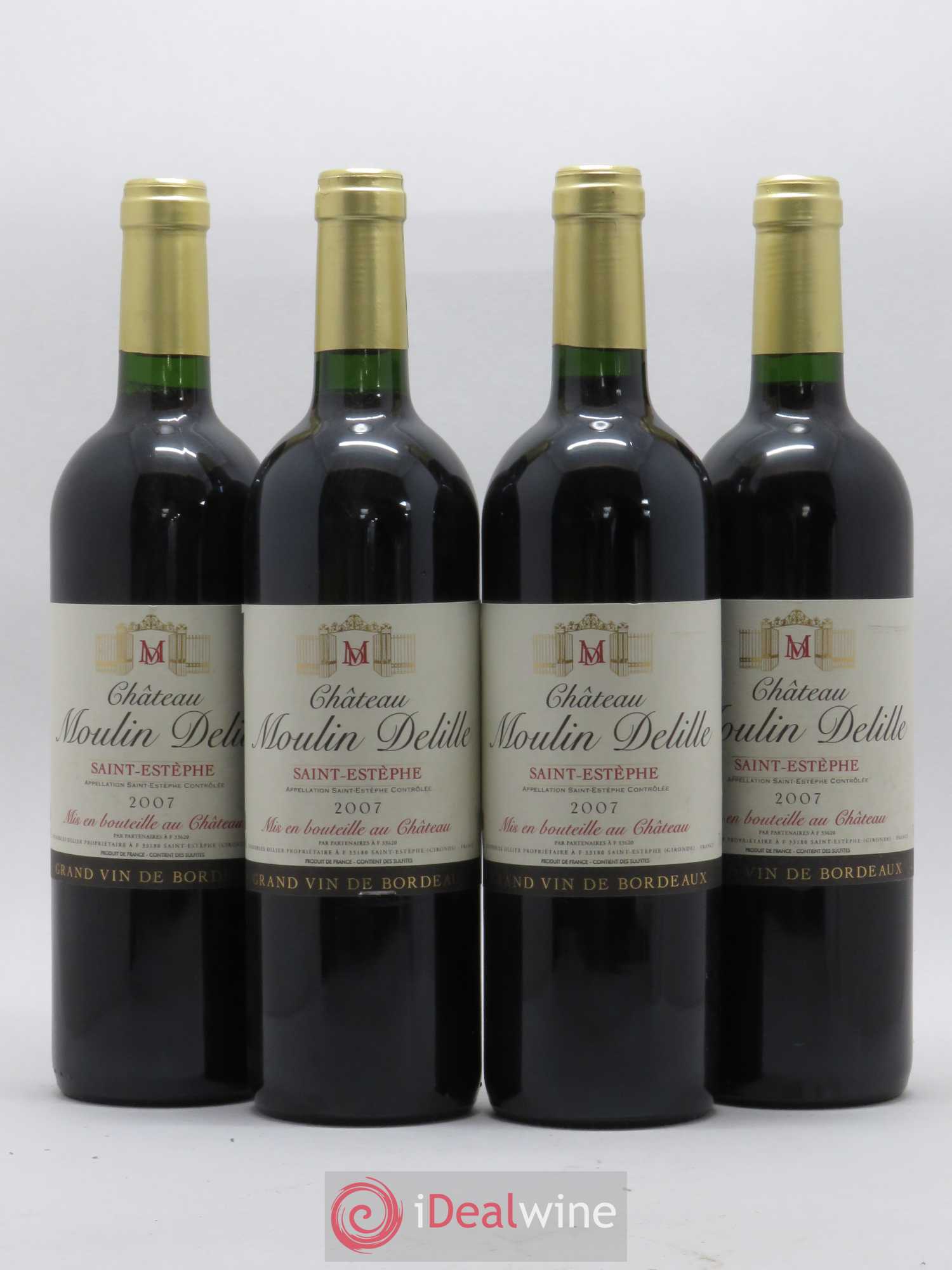 Saint-Estèphe Château Moulin Delille 2007 - Posten von 4 Flaschen - 0