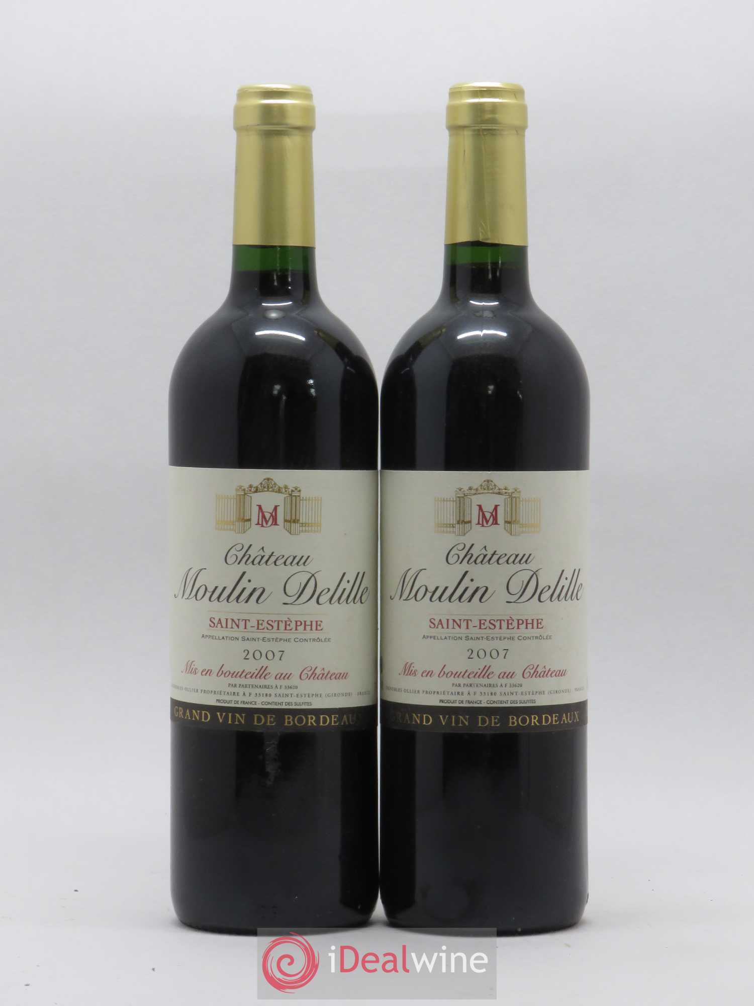 Saint-Estèphe Château Moulin Delille 2007 - Posten von 2 Flaschen - 0