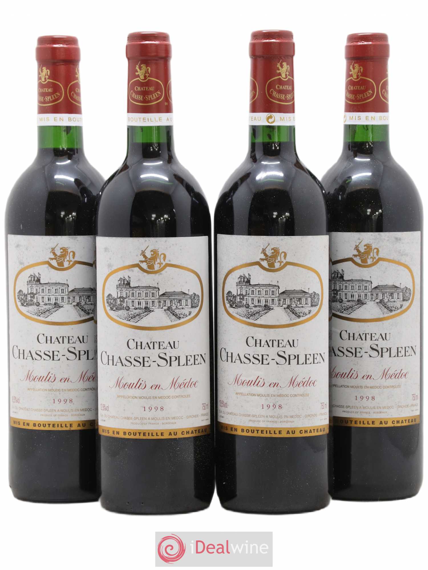 Château Chasse Spleen 1998 - Lot de 4 bouteilles - 0