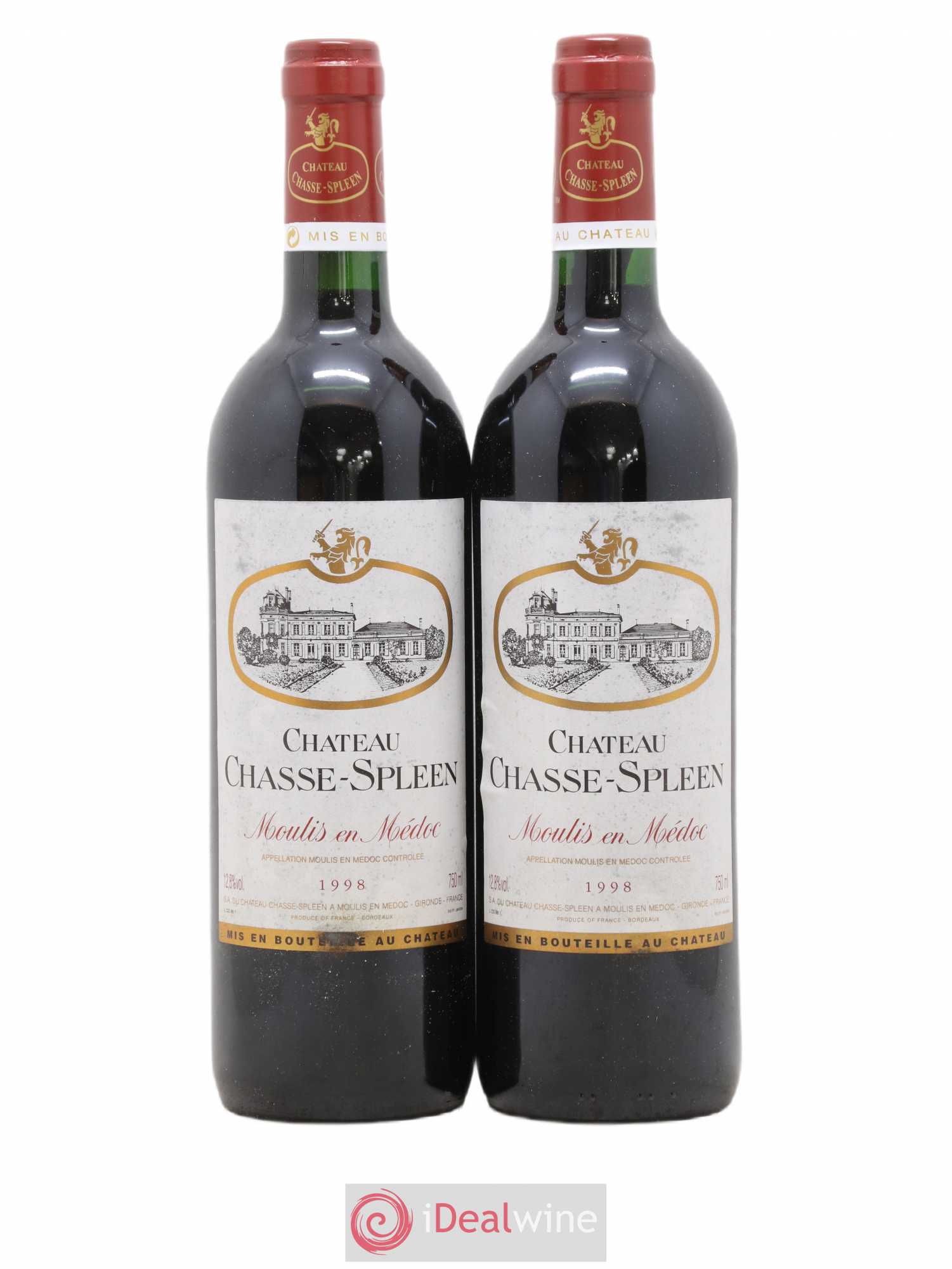 Château Chasse Spleen 1998 - Lot de 2 bouteilles - 0