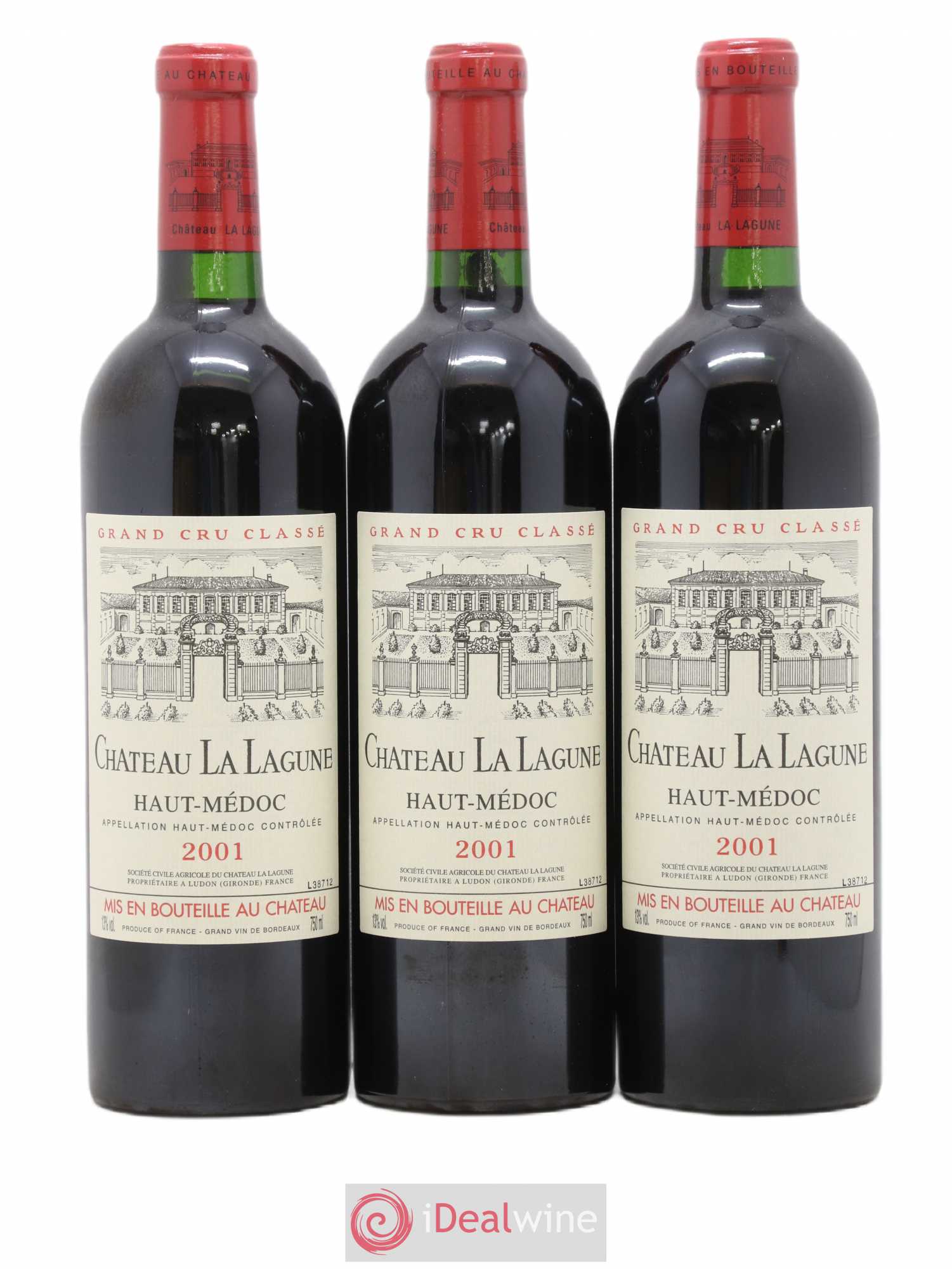 Château la Lagune 3ème Grand Cru Classé 2001 - Lot de 3 bouteilles - 0