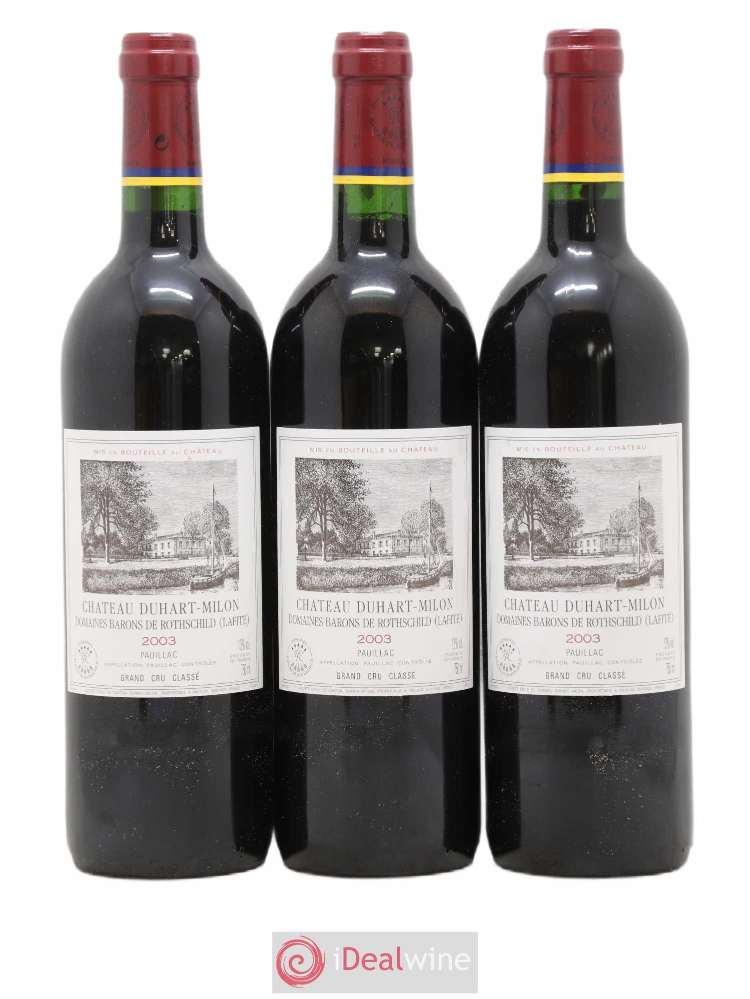 Château Duhart-Milon 4ème Grand Cru Classé 2003 - Lot de 3 bouteilles - 0