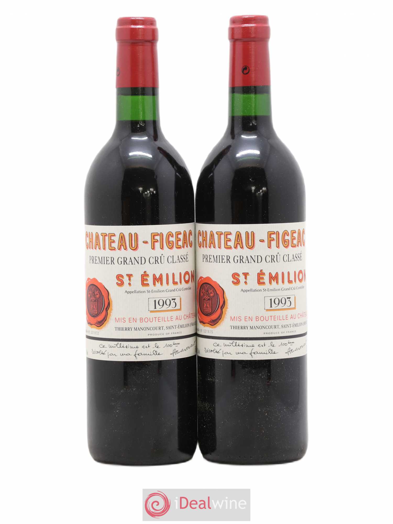 Château Figeac 1er Grand Cru Classé A 1993 - Lot de 2 bouteilles - 0