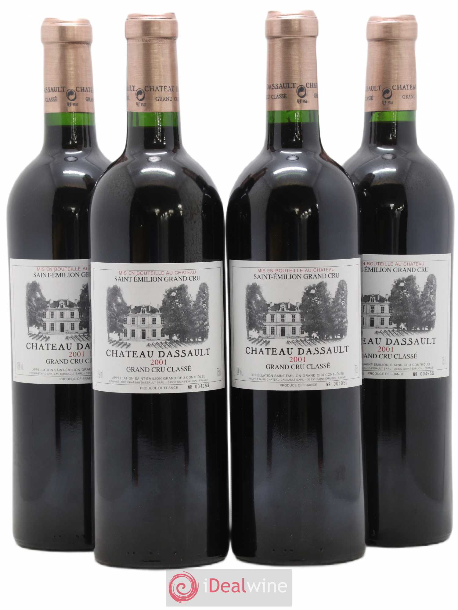 Château Dassault Grand Cru Classé 2001 - Lot de 4 bouteilles - 0