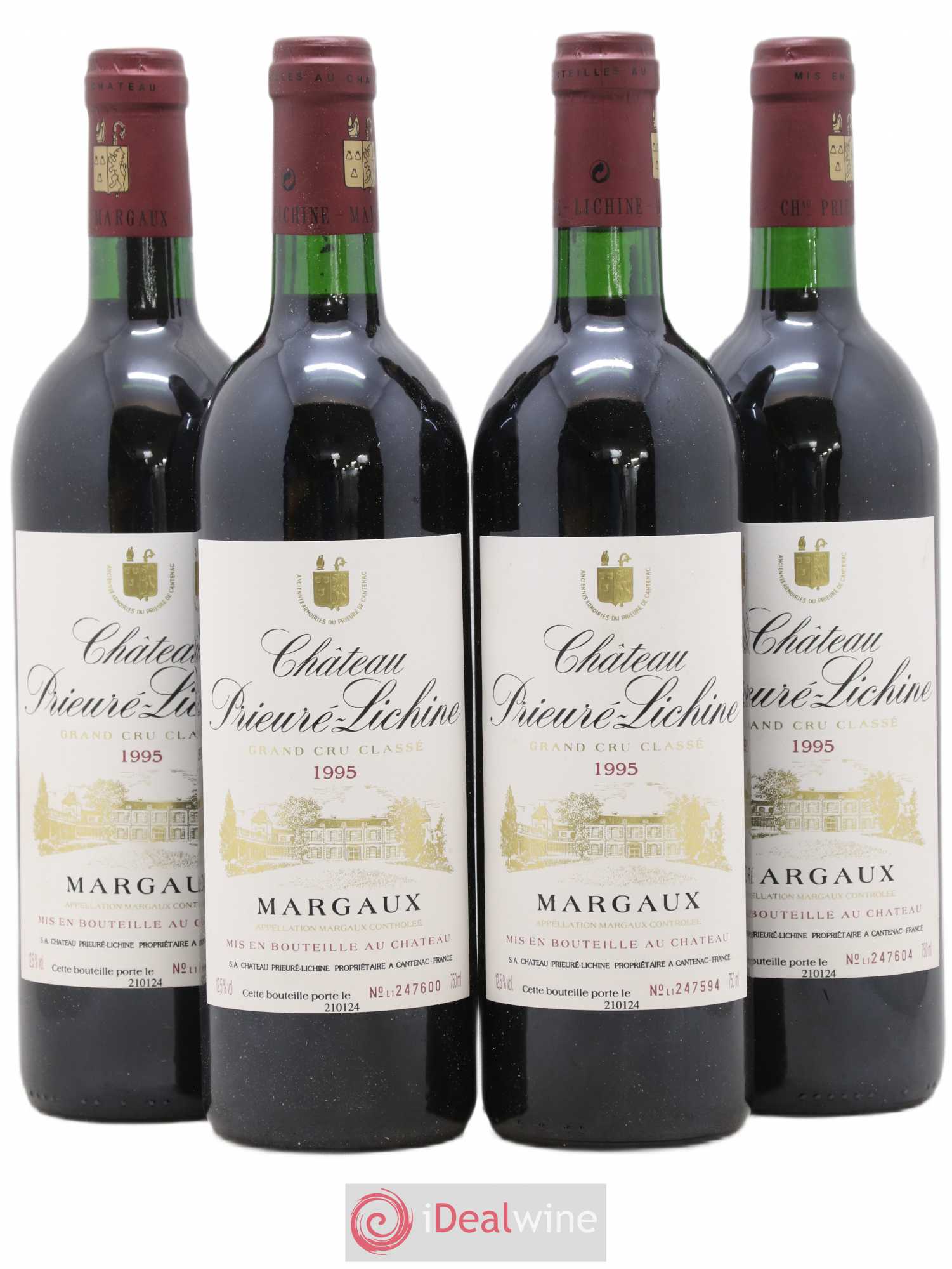 Château Prieuré Lichine 4ème Grand Cru Classé 1995 - Lot de 4 bouteilles - 0