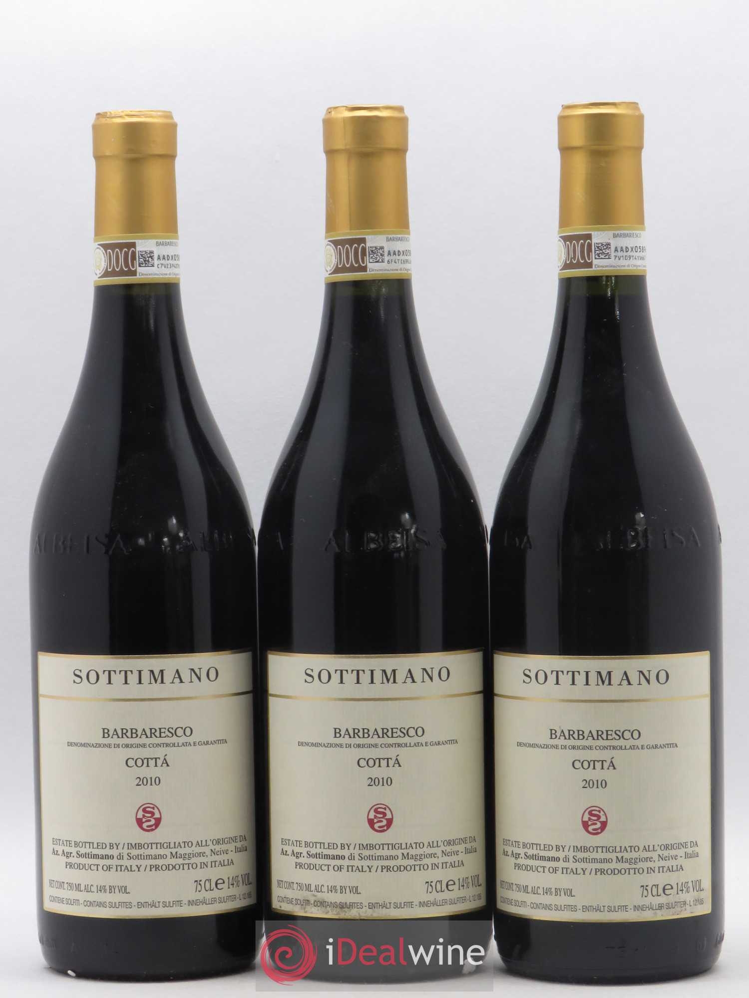 Barbaresco DOCG Cottà Sottimano 2010 - Lot de 3 bouteilles - 0