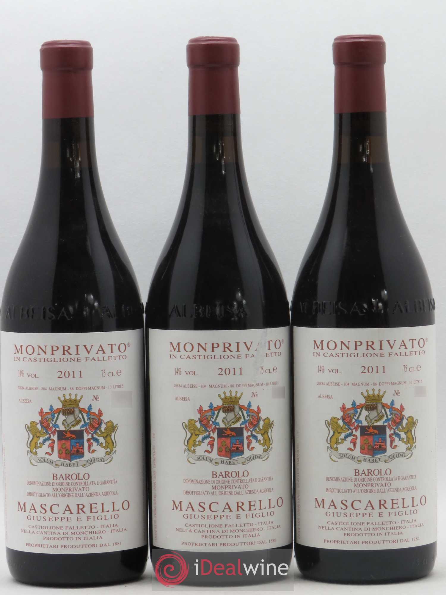 Barolo DOCG Monprivato Giuseppe Mascarello 2011 - Lot de 3 bouteilles - 0