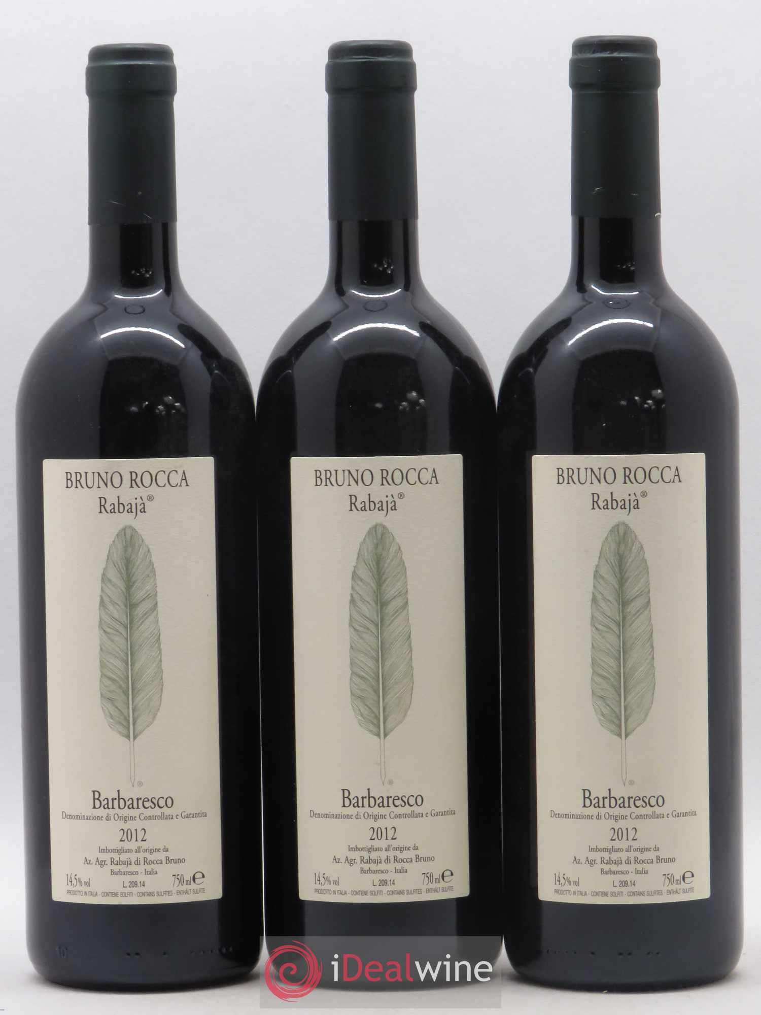 Barbaresco DOCG Rabaja Bruno Rocca 2012 - Posten von 3 Flaschen - 0