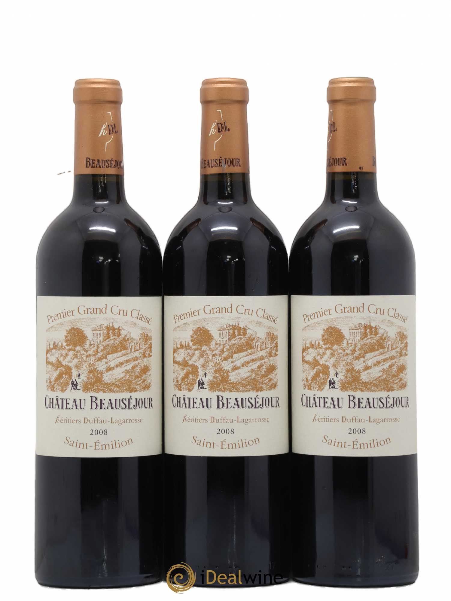Château Beauséjour (Duffau-Lagarrosse) 1er Grand Cru Classé B 2008 - Lot de 3 bouteilles - 0