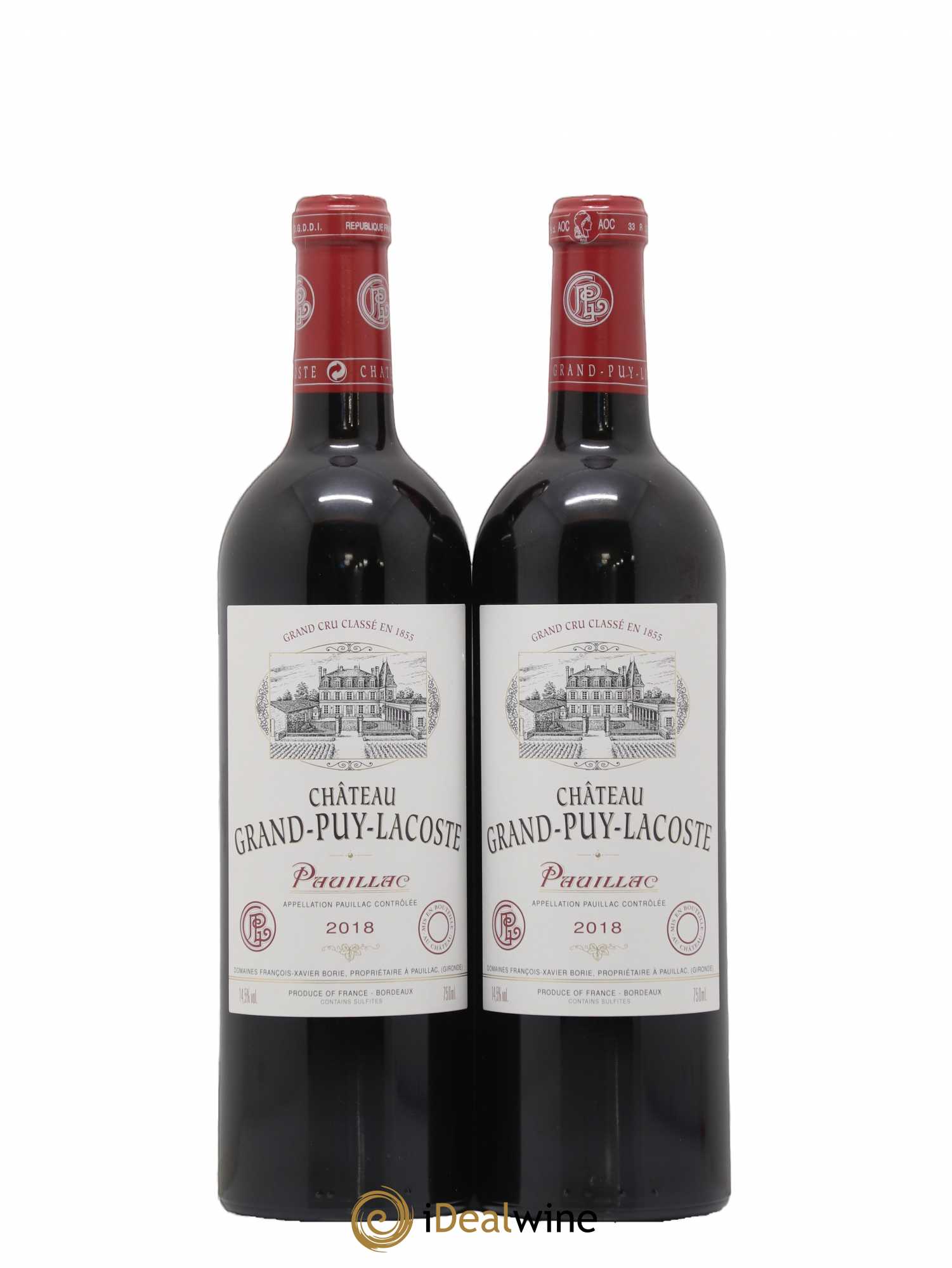 Château Grand Puy Lacoste 5ème Grand Cru Classé 2018 - Lot de 2 bouteilles - 0