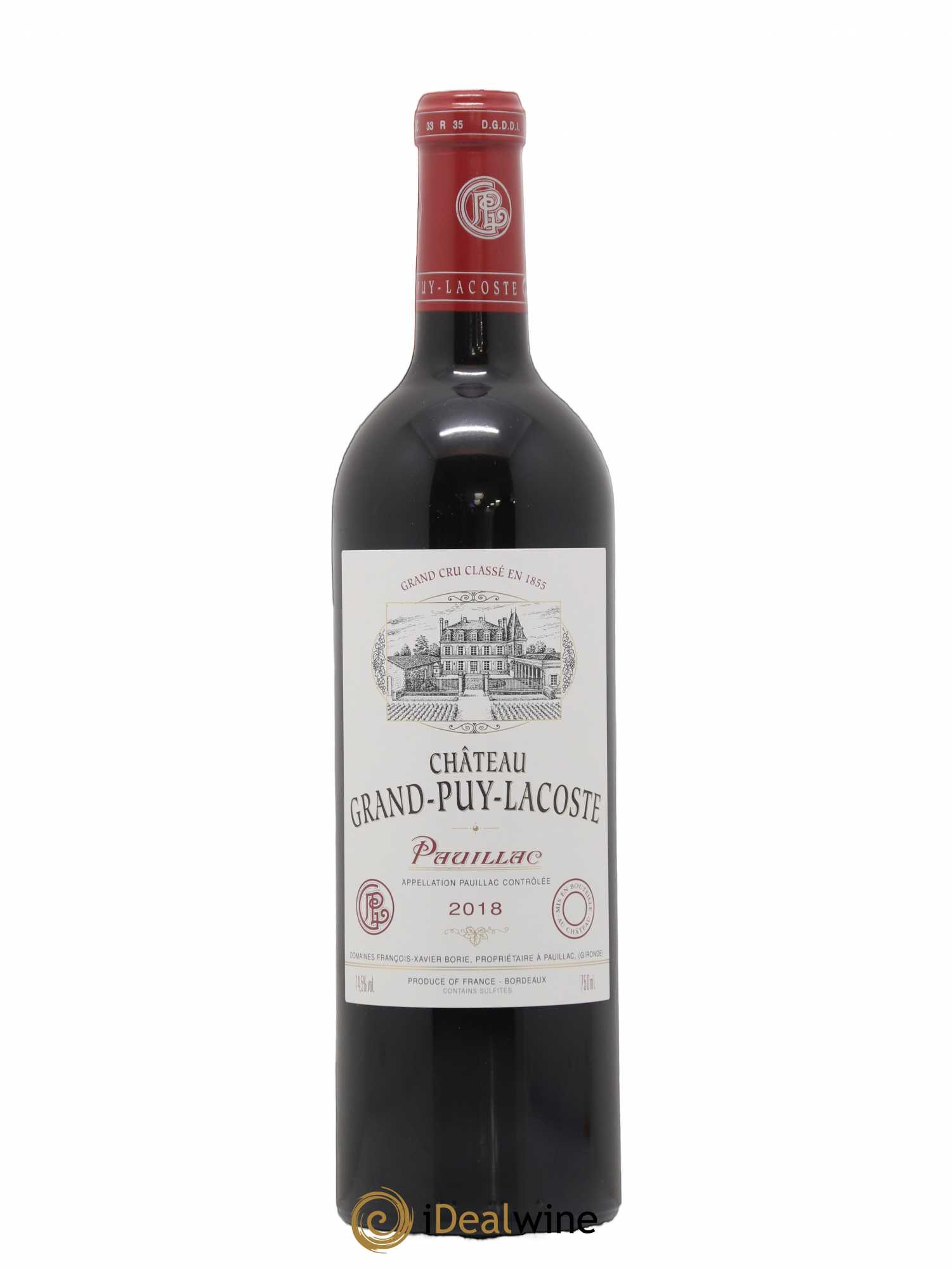 Château Grand Puy Lacoste 5ème Grand Cru Classé 2018 - Lot de 1 bouteille - 0