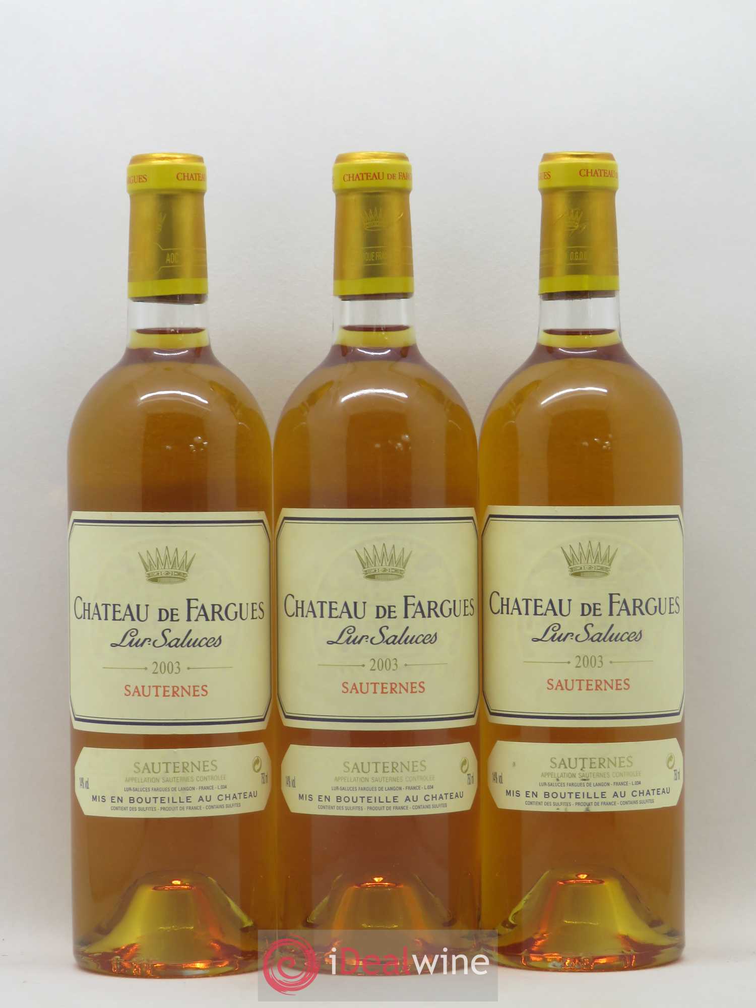 Château de Fargues 2003 - Lotto di 3 bottiglie - 0