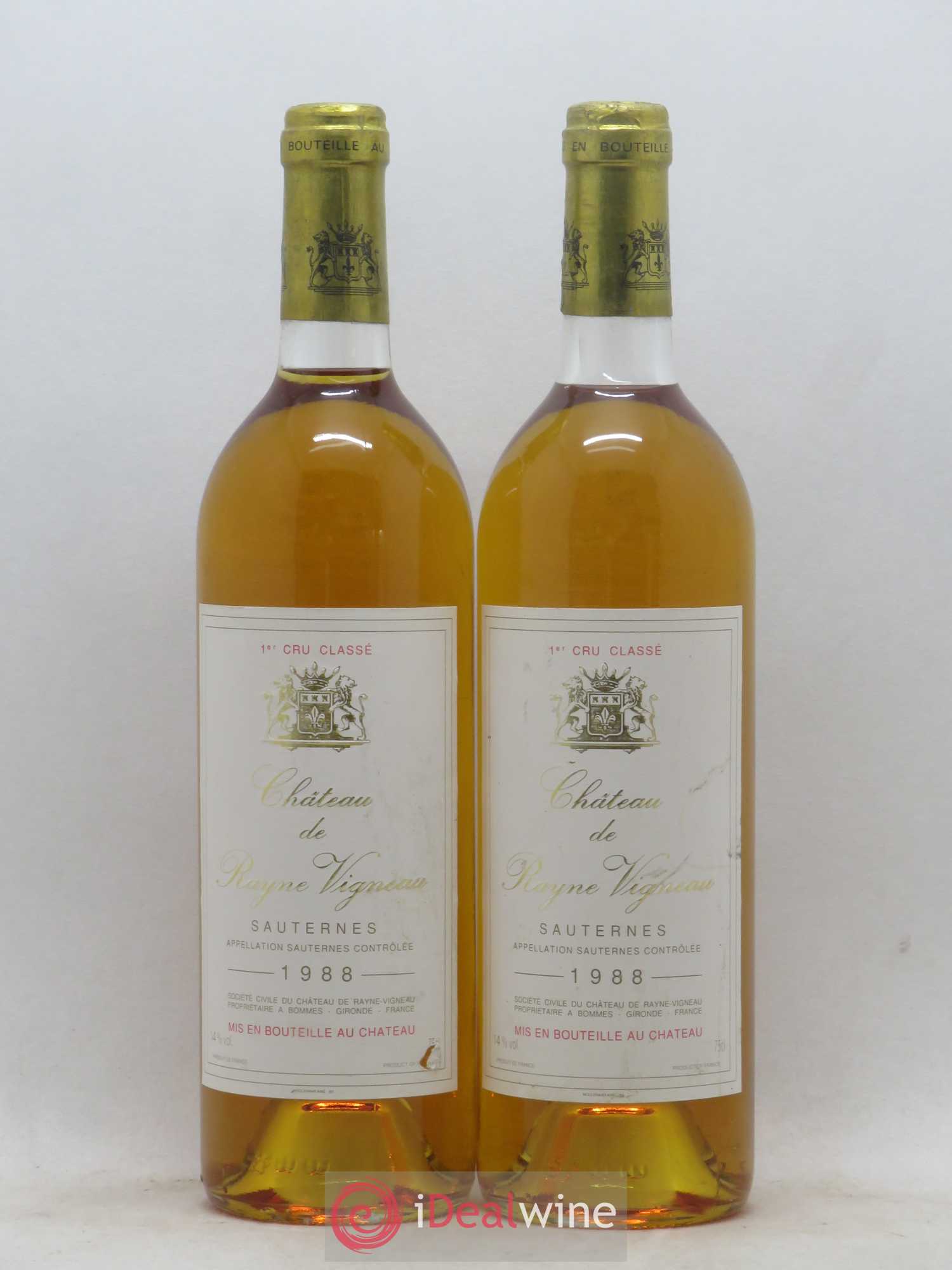 Château de Rayne Vigneau 1er Grand Cru Classé 1988 - Lotto di 2 bottiglie - 0
