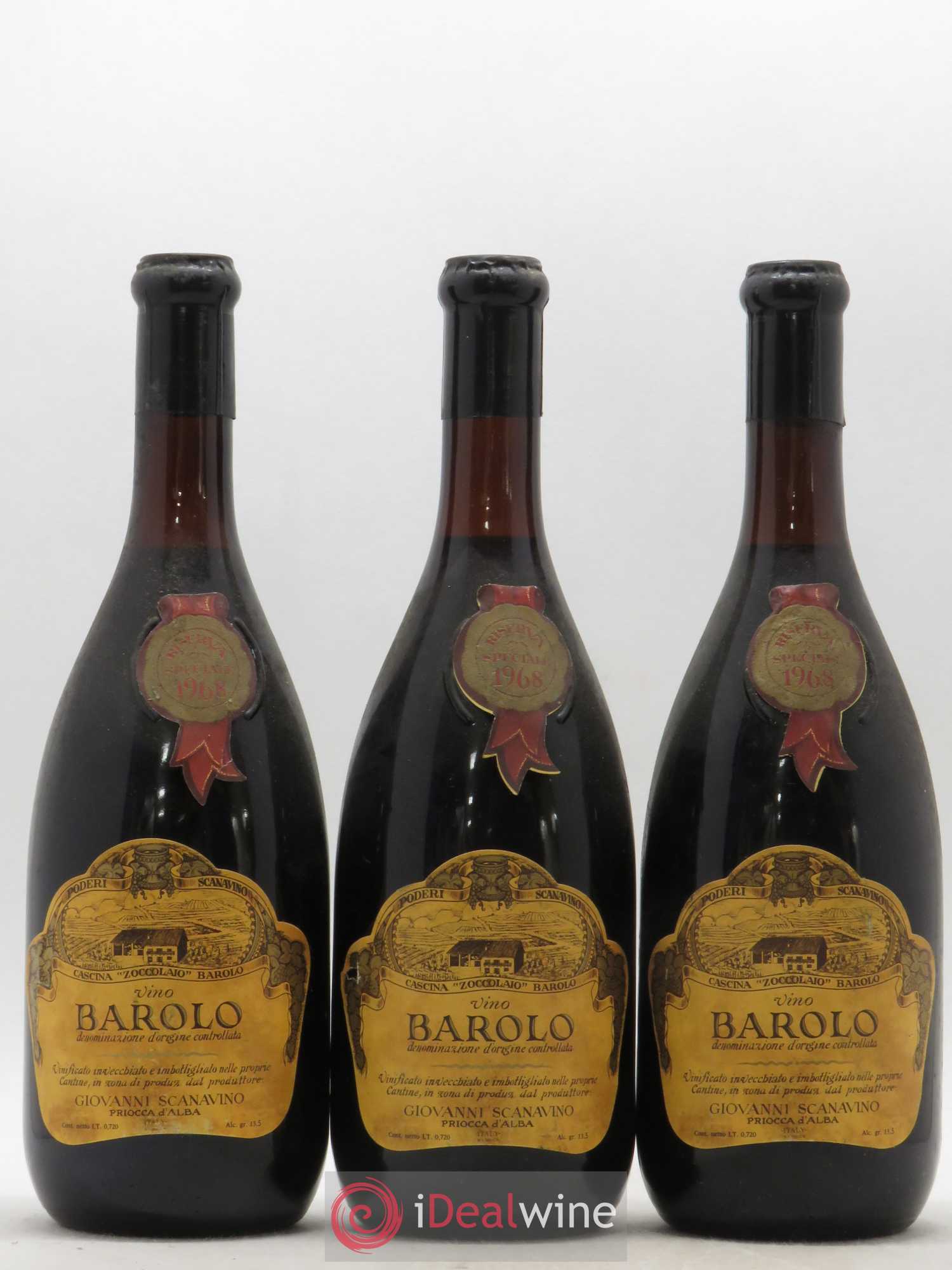 Barolo Riserva Speciale Scanavino 1968 - Lot de 3 bouteilles - 0
