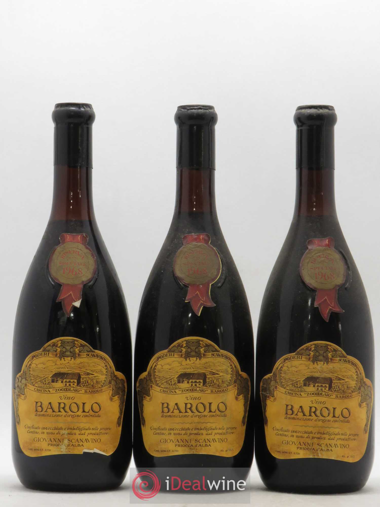 Barolo Riserva Speciale Scanavino 1968 - Lot de 3 bouteilles - 0