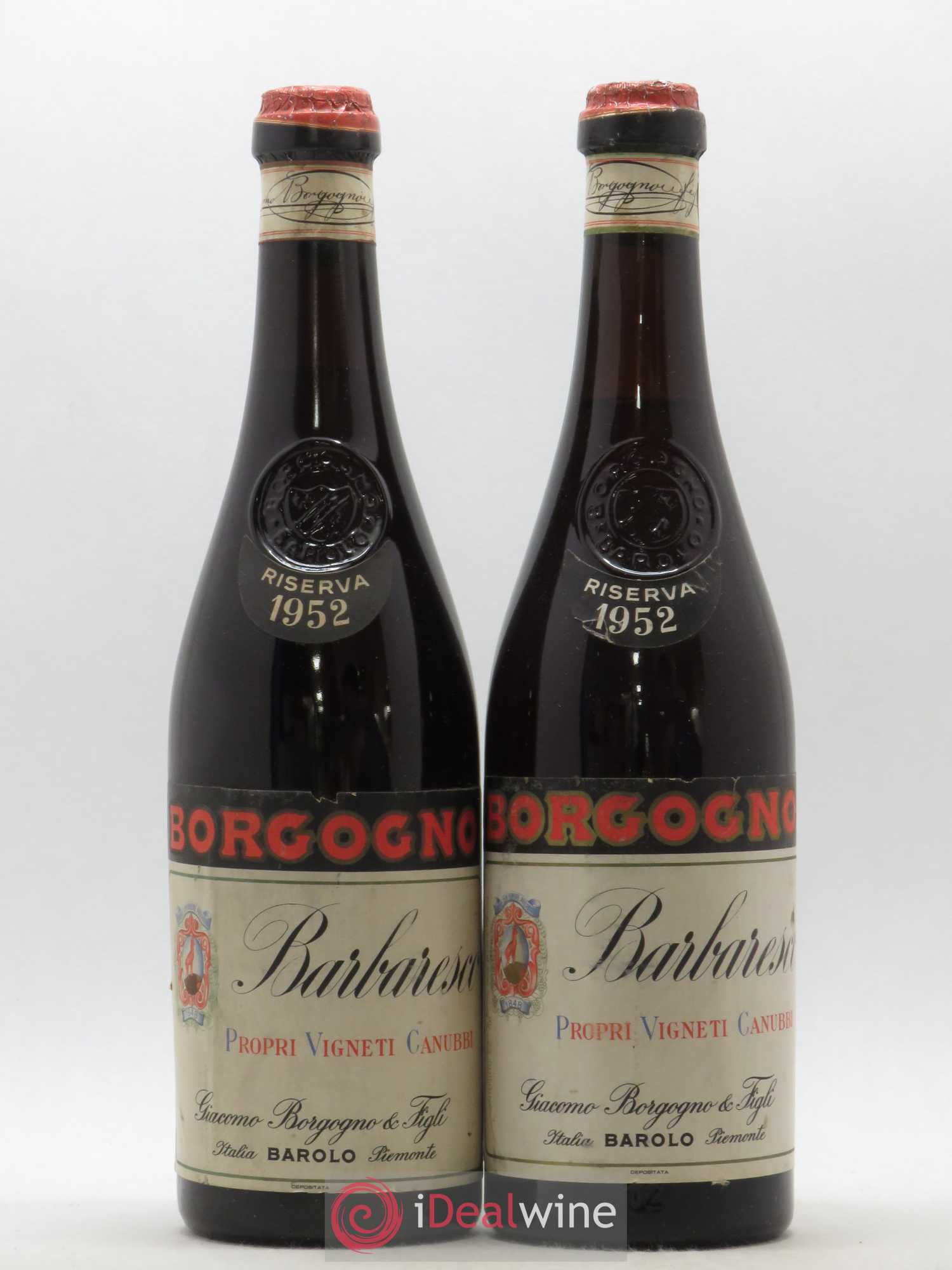 Barbaresco DOCG Riserva Giacomo Borgogno 1952 - Lot de 2 bouteilles - 0