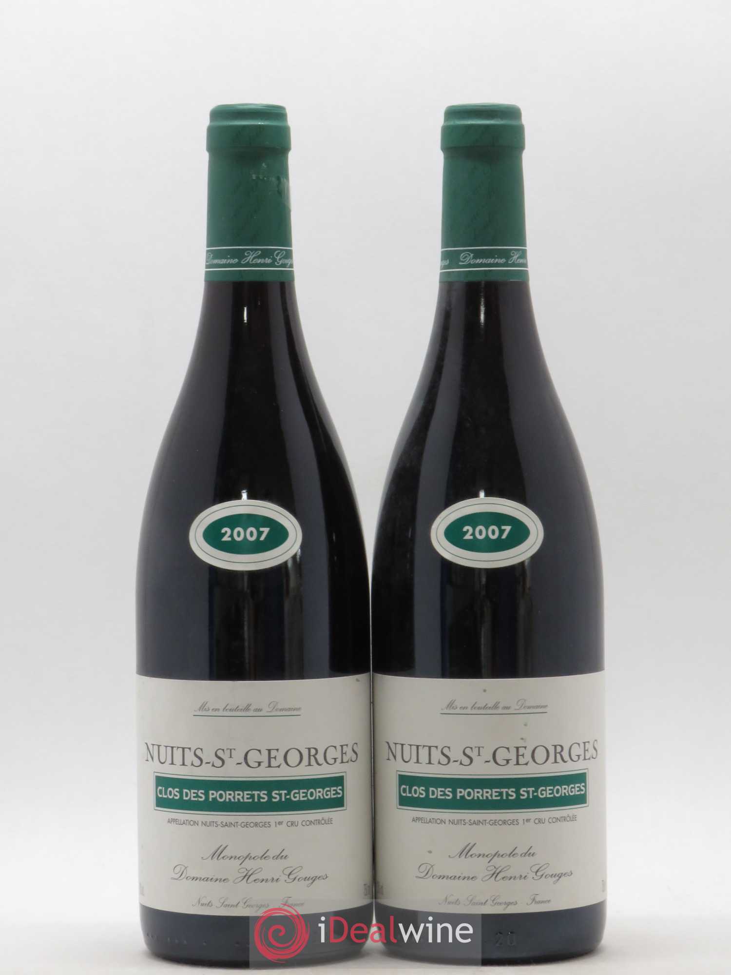 Nuits-Saint-Georges 1er Cru Clos des Porrets St Georges Henri Gouges 2007 - Lot de 2 bouteilles - 0