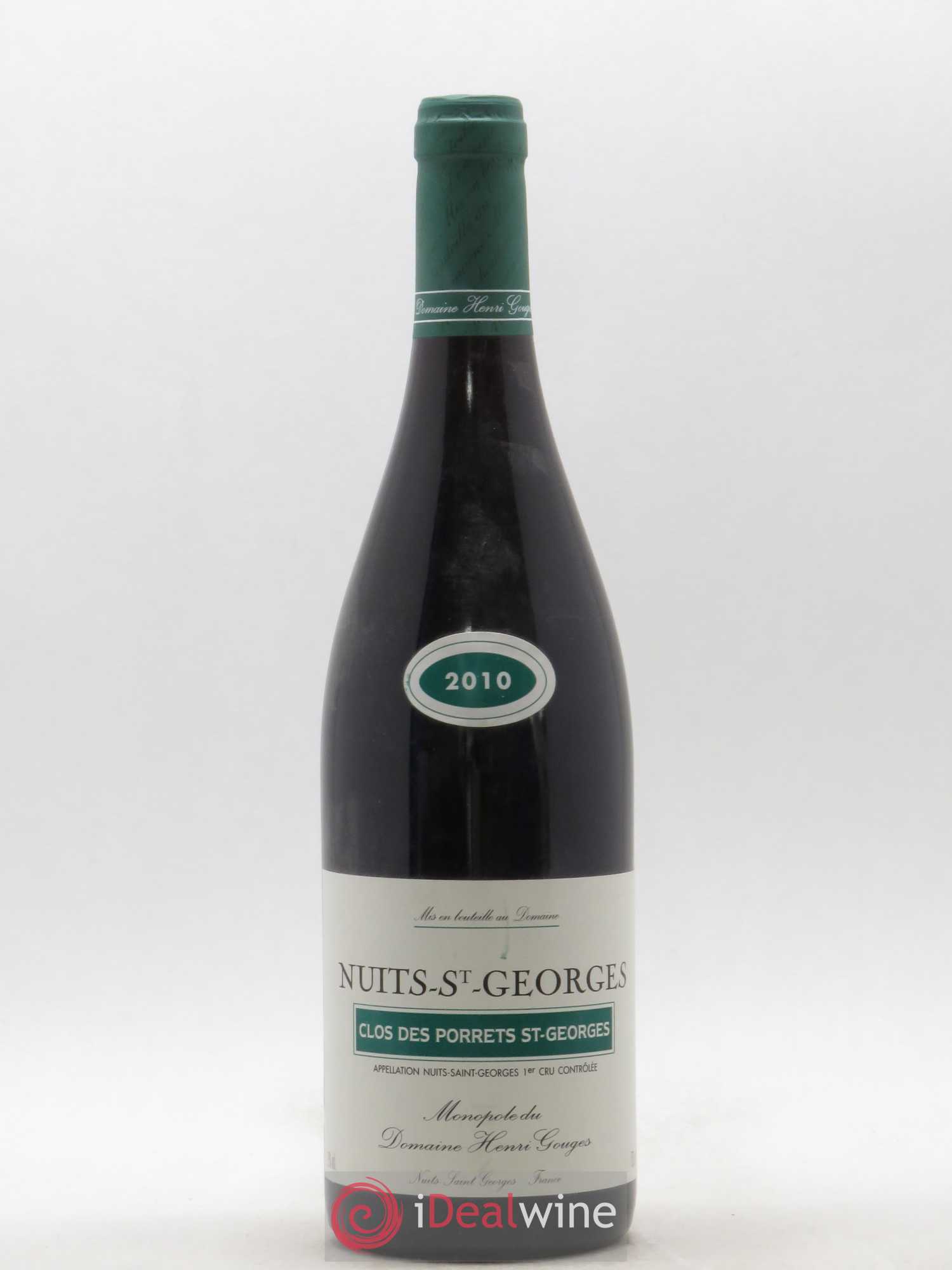 Nuits-Saint-Georges 1er Cru Clos des Porrets St Georges Henri Gouges 2010 - Lot de 1 bouteille - 0