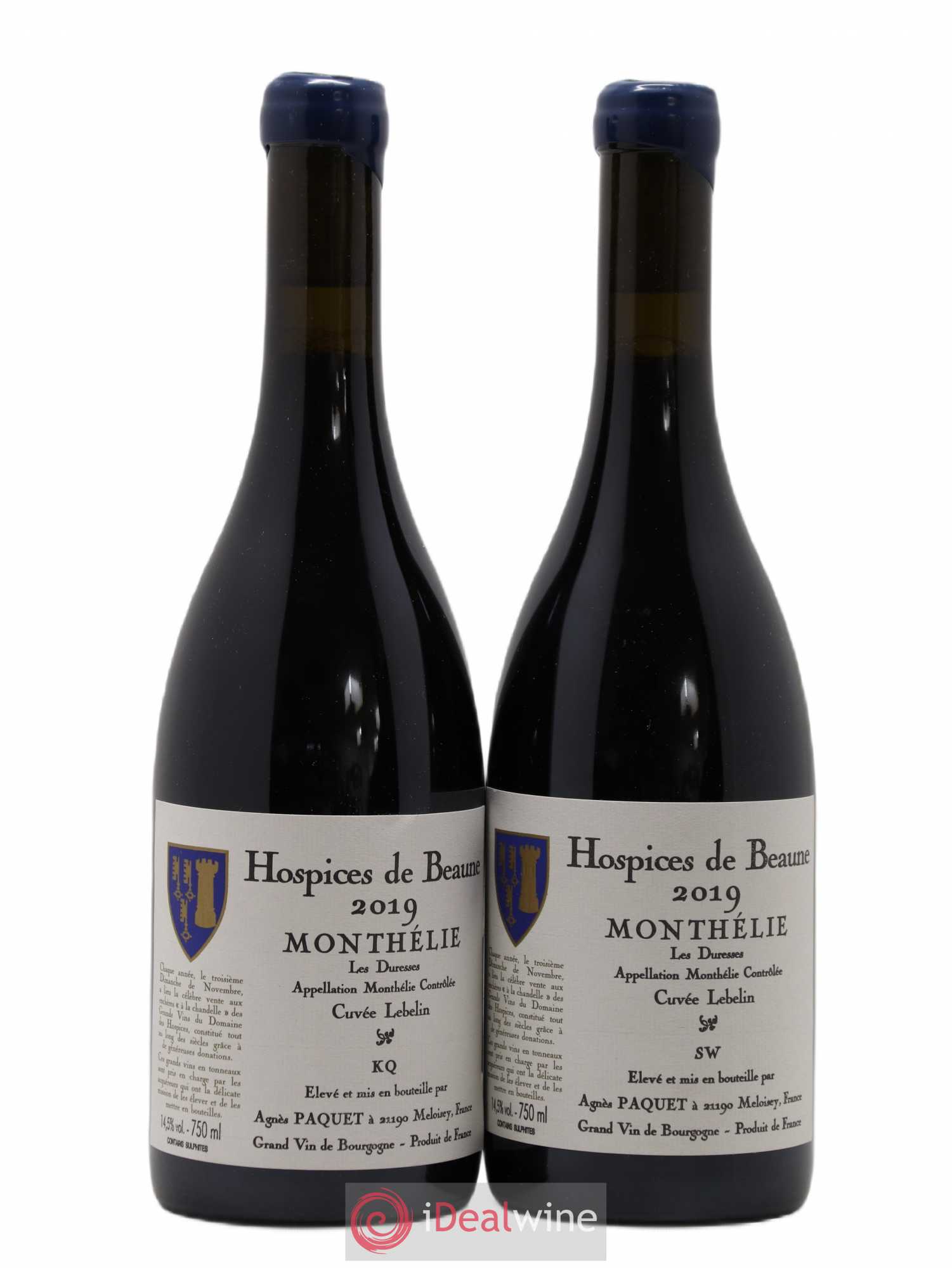 Monthélie Les Duresses Cuvée Lebelin Agnes Paquet Hospices de Beaune 2019 - Posten von 2 Flaschen - 0