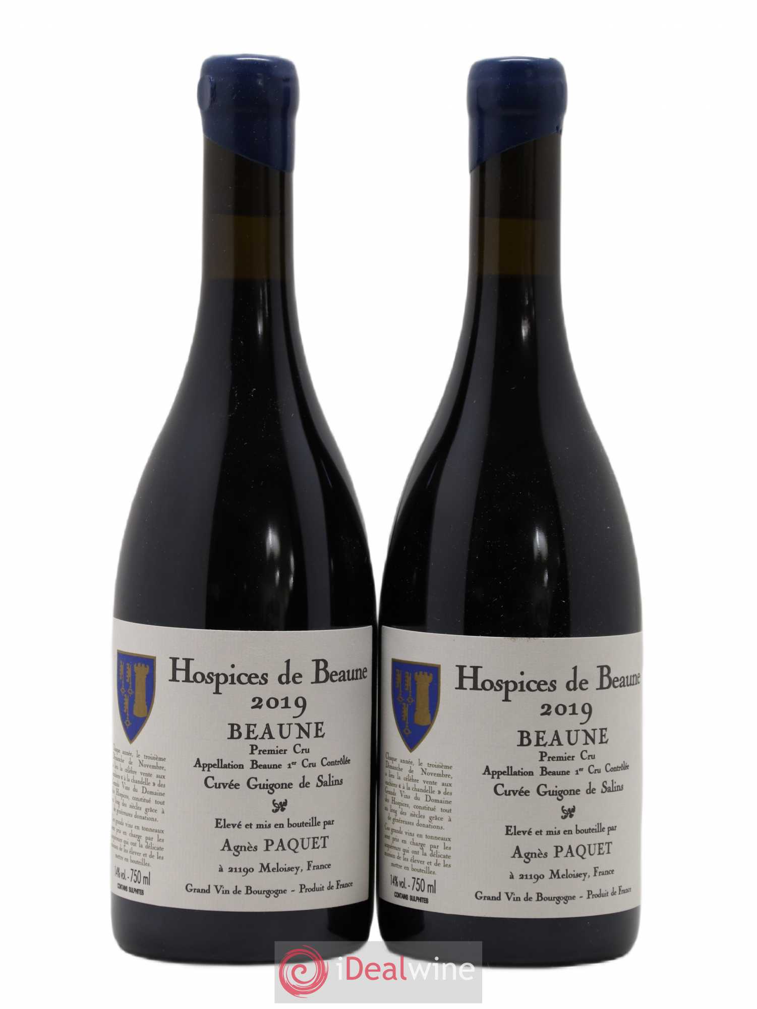 Beaune 1er Cru Cuvée Guigone De Salins Agnes Paquet Hospices de Beaune 2019 - Posten von 2 Flaschen - 0