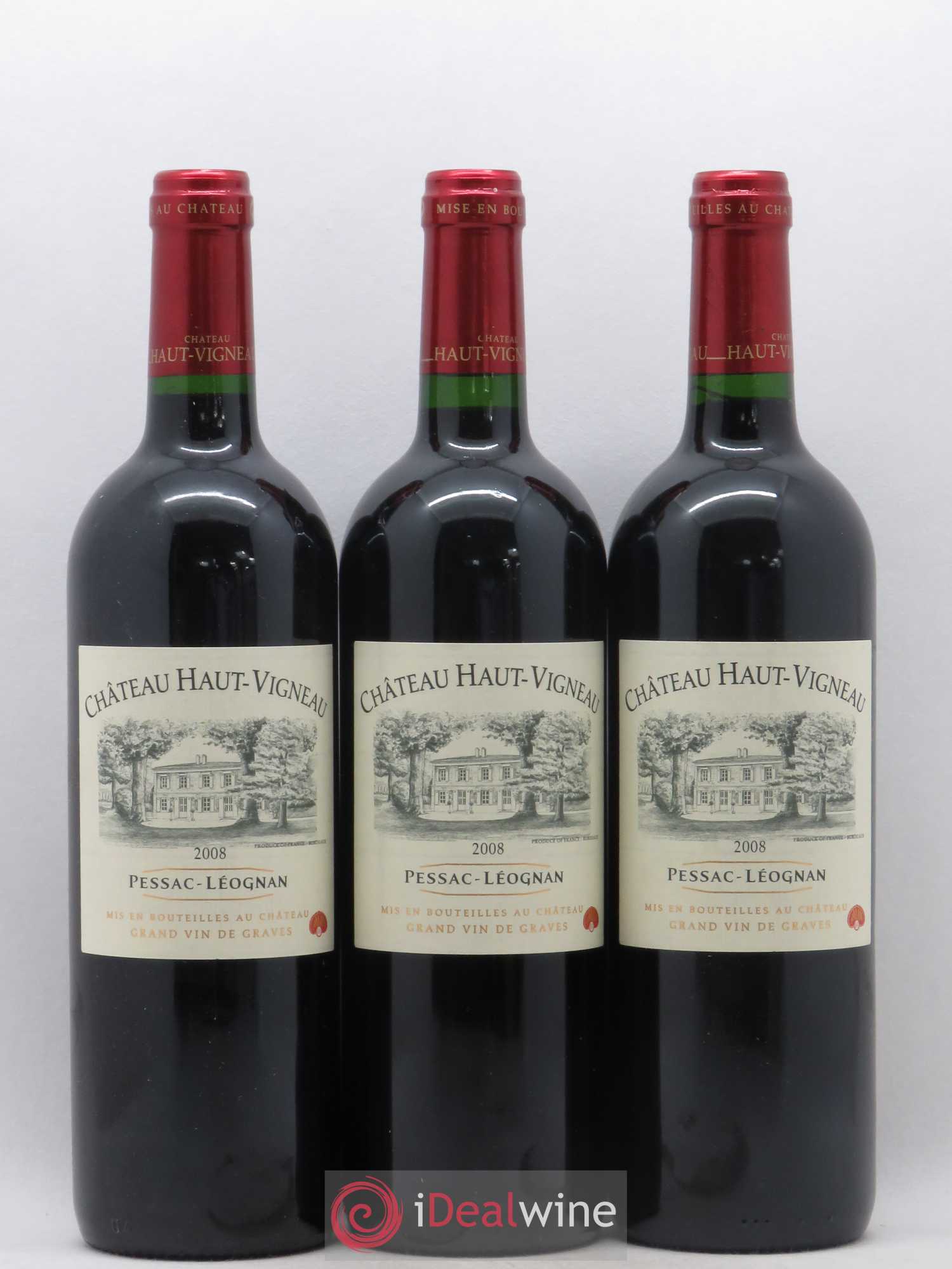 Pessac-Léognan Château Haut Vigneau 2008 - Lot de 3 bouteilles - 0