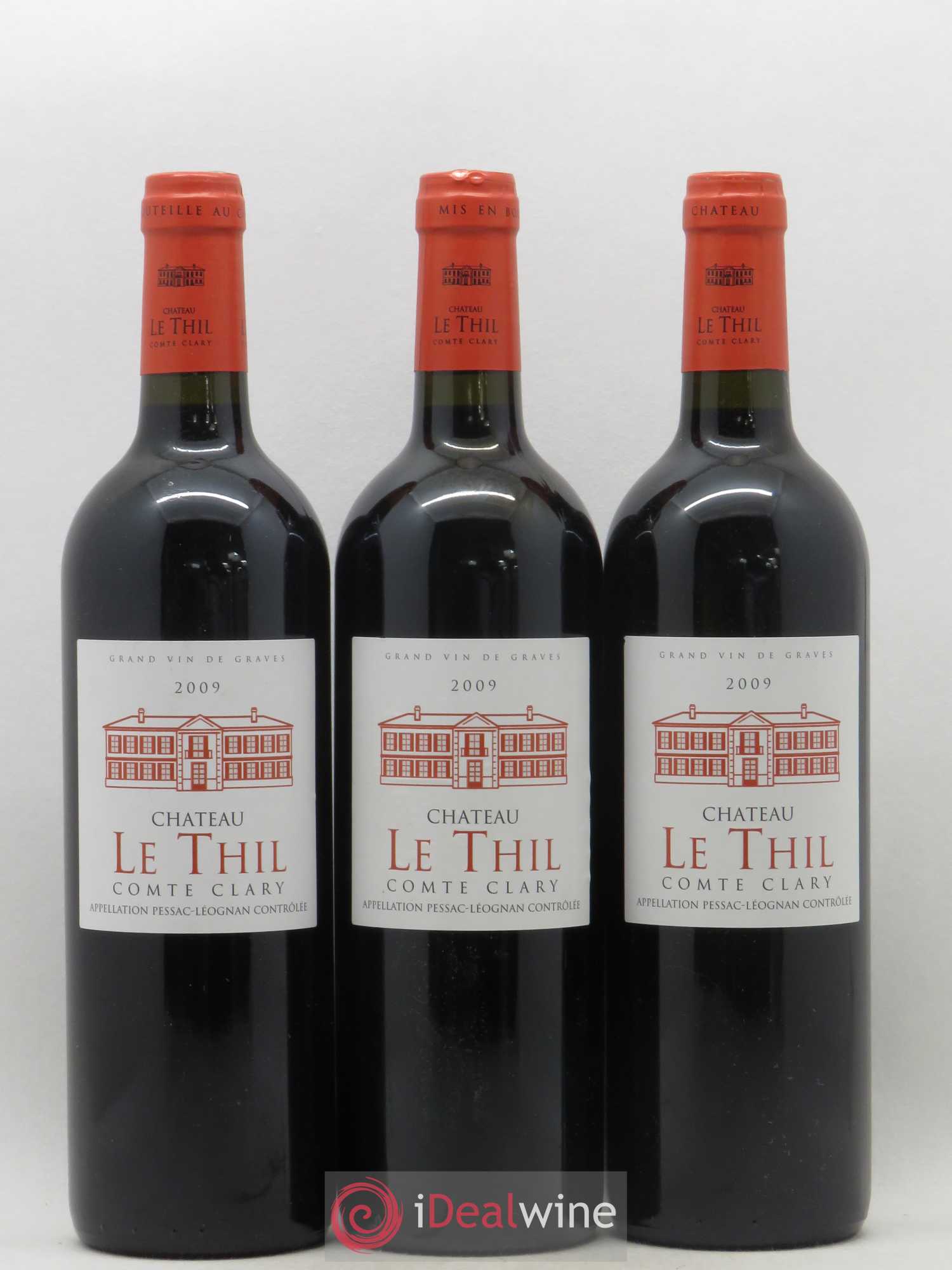 Pessac-Léognan Château Le Thil Conte Clary 2009 - Posten von 3 Flaschen - 0