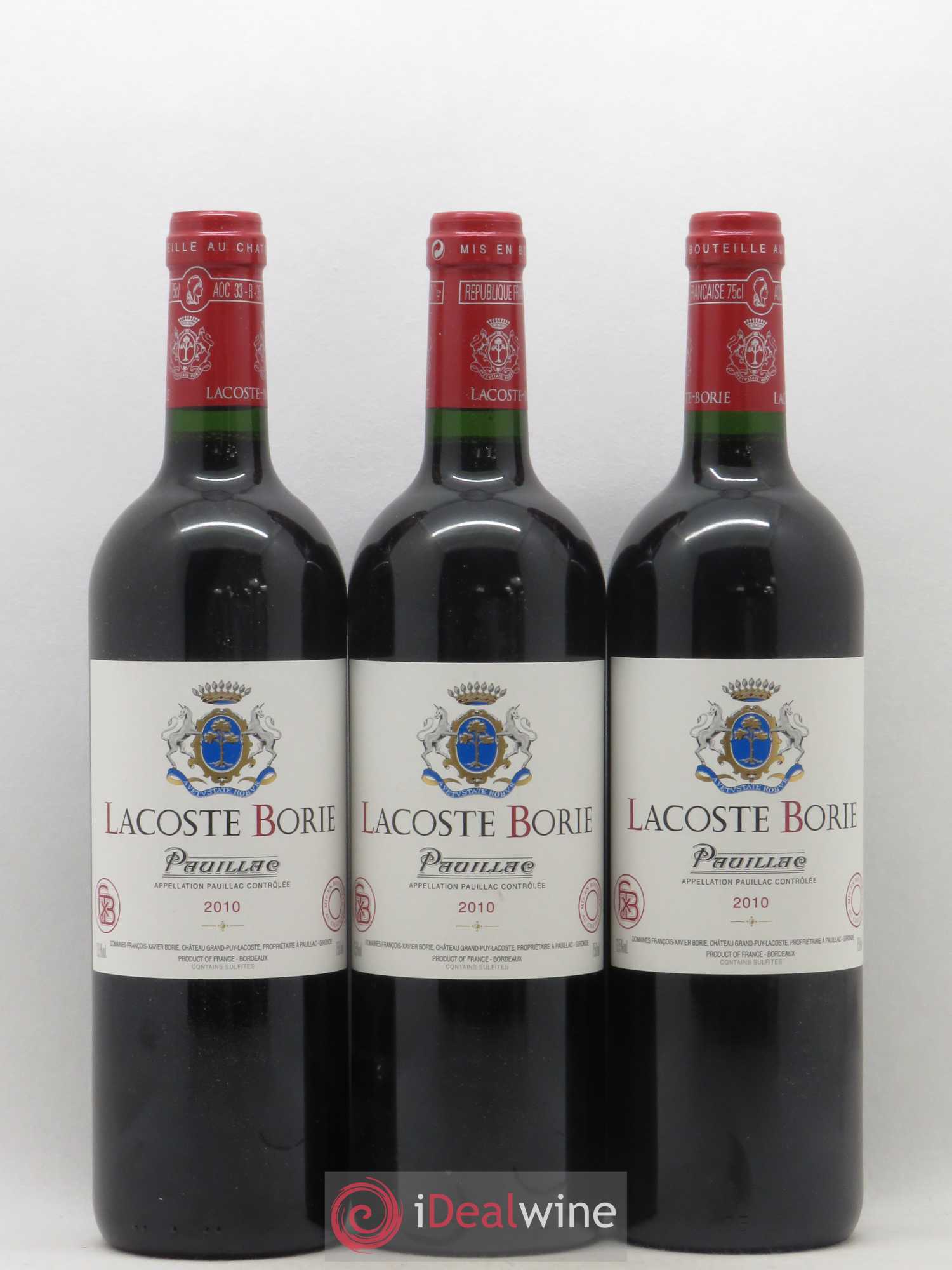 Lacoste Borie 2010 - Lot de 6 bouteilles - 1