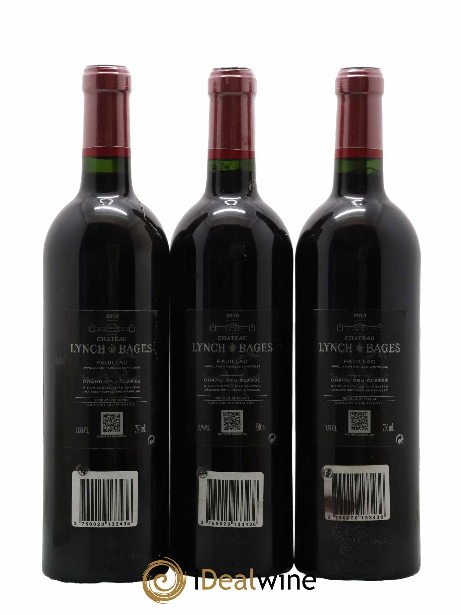 Château Lynch Bages 5ème Grand Cru Classé 2010 - Lot de 3 bouteilles - 1