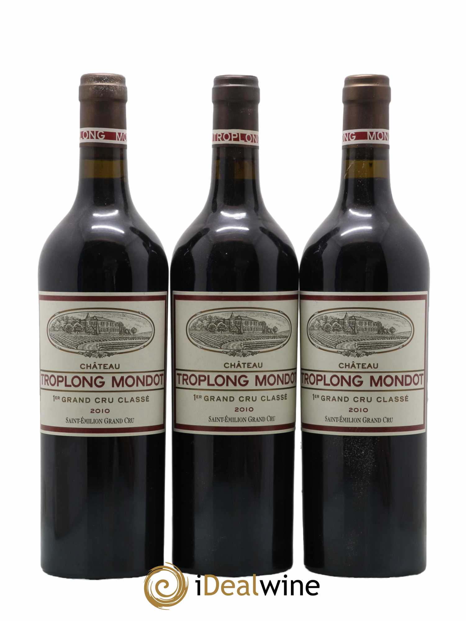 Château Troplong Mondot 1er Grand Cru Classé B 2010 - Lot de 3 bouteilles - 0
