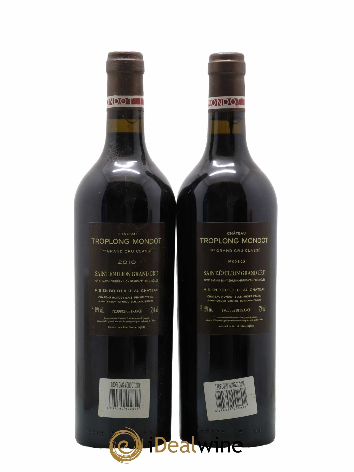Château Troplong Mondot 1er Grand Cru Classé B 2010 - Lot de 2 bouteilles - 1