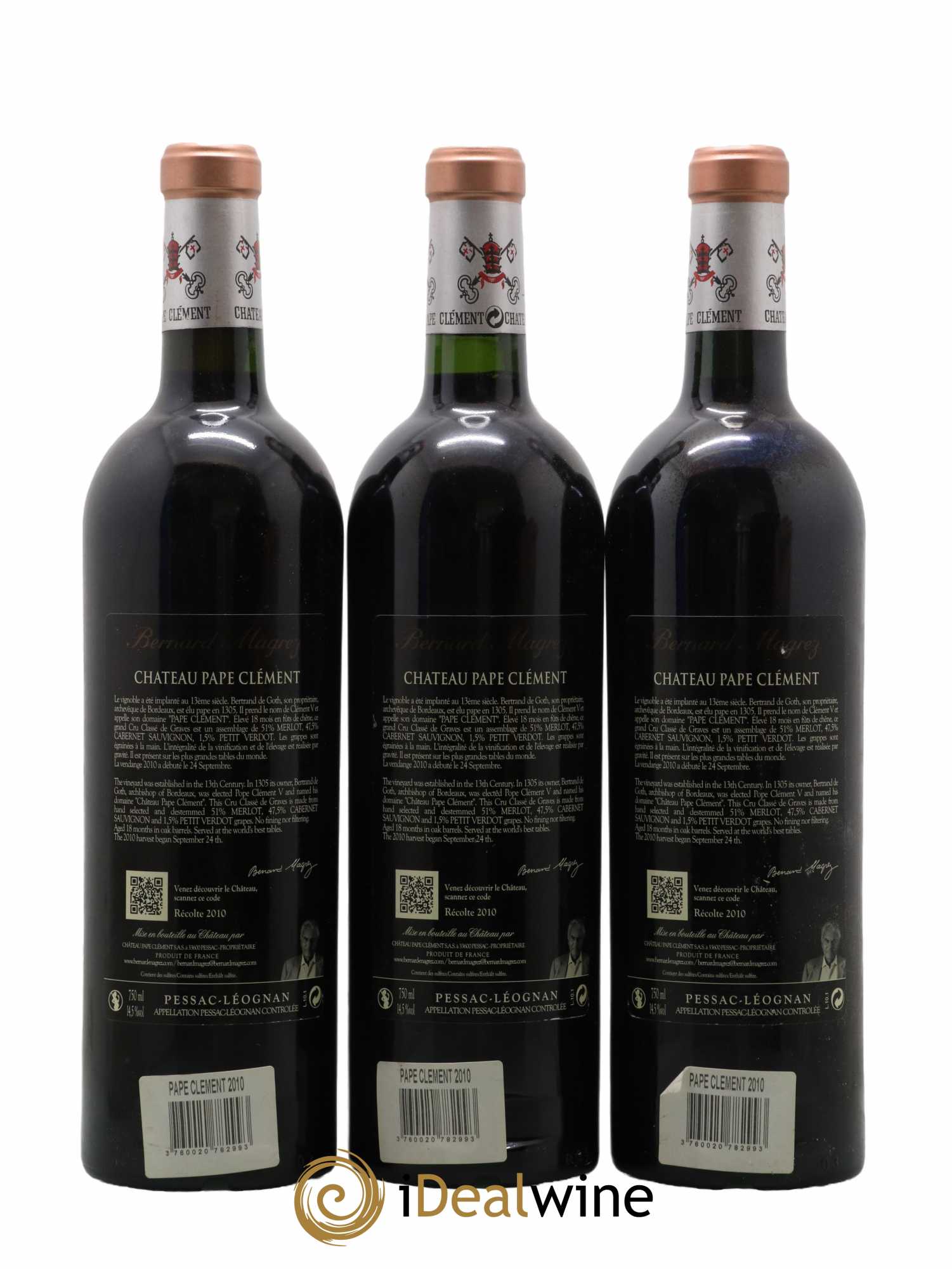 Château Pape Clément Cru Classé de Graves 2010 - Lot de 3 bouteilles - 1