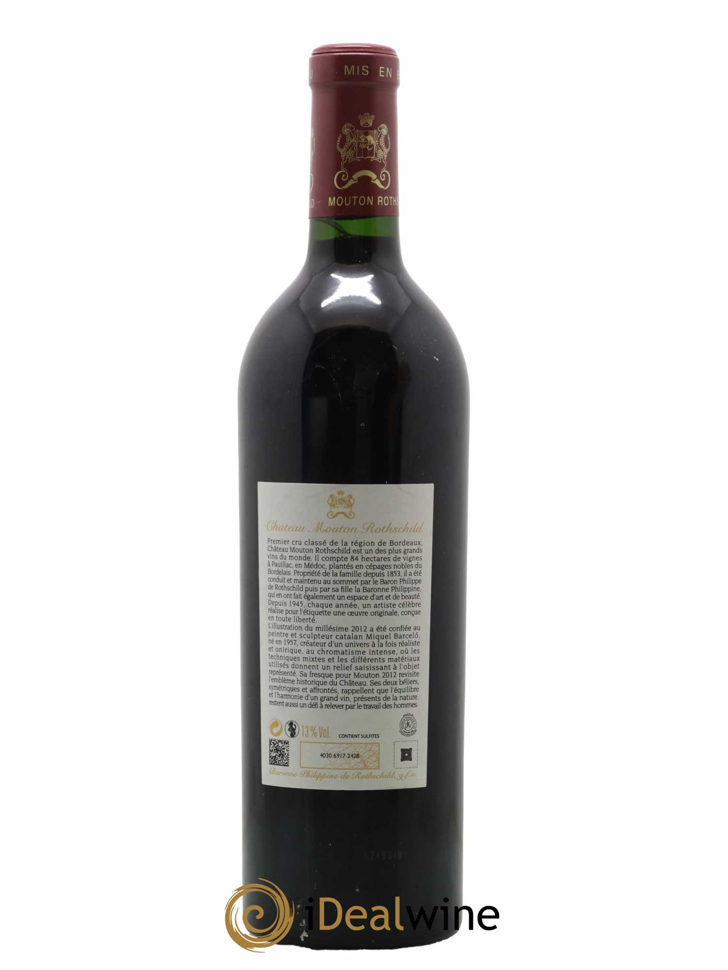 Château Mouton Rothschild 1er Grand Cru Classé 2012 - Lot de 1 bouteille - 1