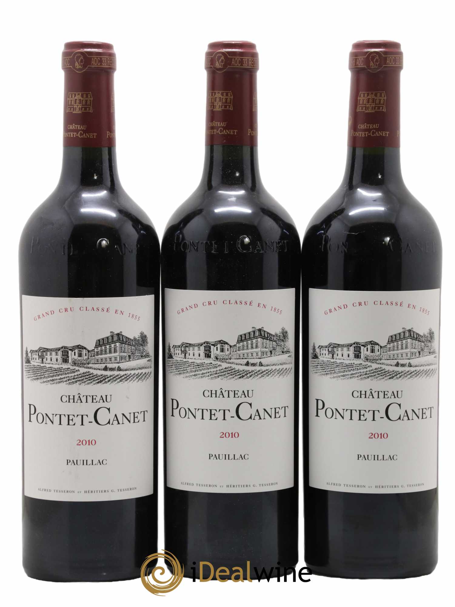 Château Pontet Canet 5ème Grand Cru Classé 2010 - Lot de 3 bouteilles - 0