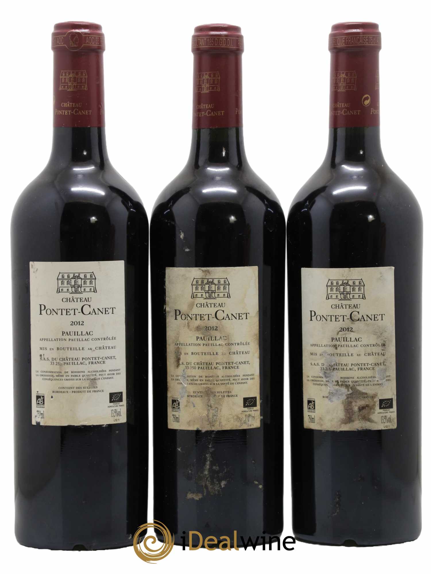 Château Pontet Canet 5ème Grand Cru Classé 2012 - Lot de 3 bouteilles - 1