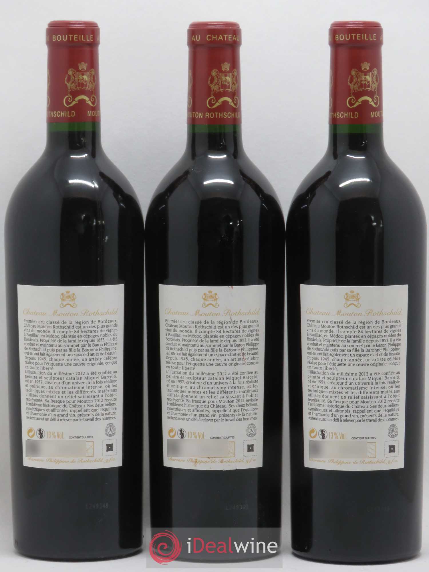 Château Mouton Rothschild 1er Grand Cru Classé 2012 - Lot de 12 bouteilles - 2