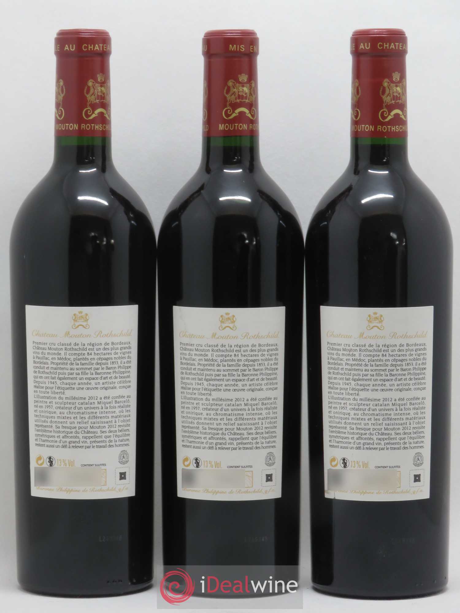 Château Mouton Rothschild 1er Grand Cru Classé 2012 - Lot de 12 bouteilles - 8