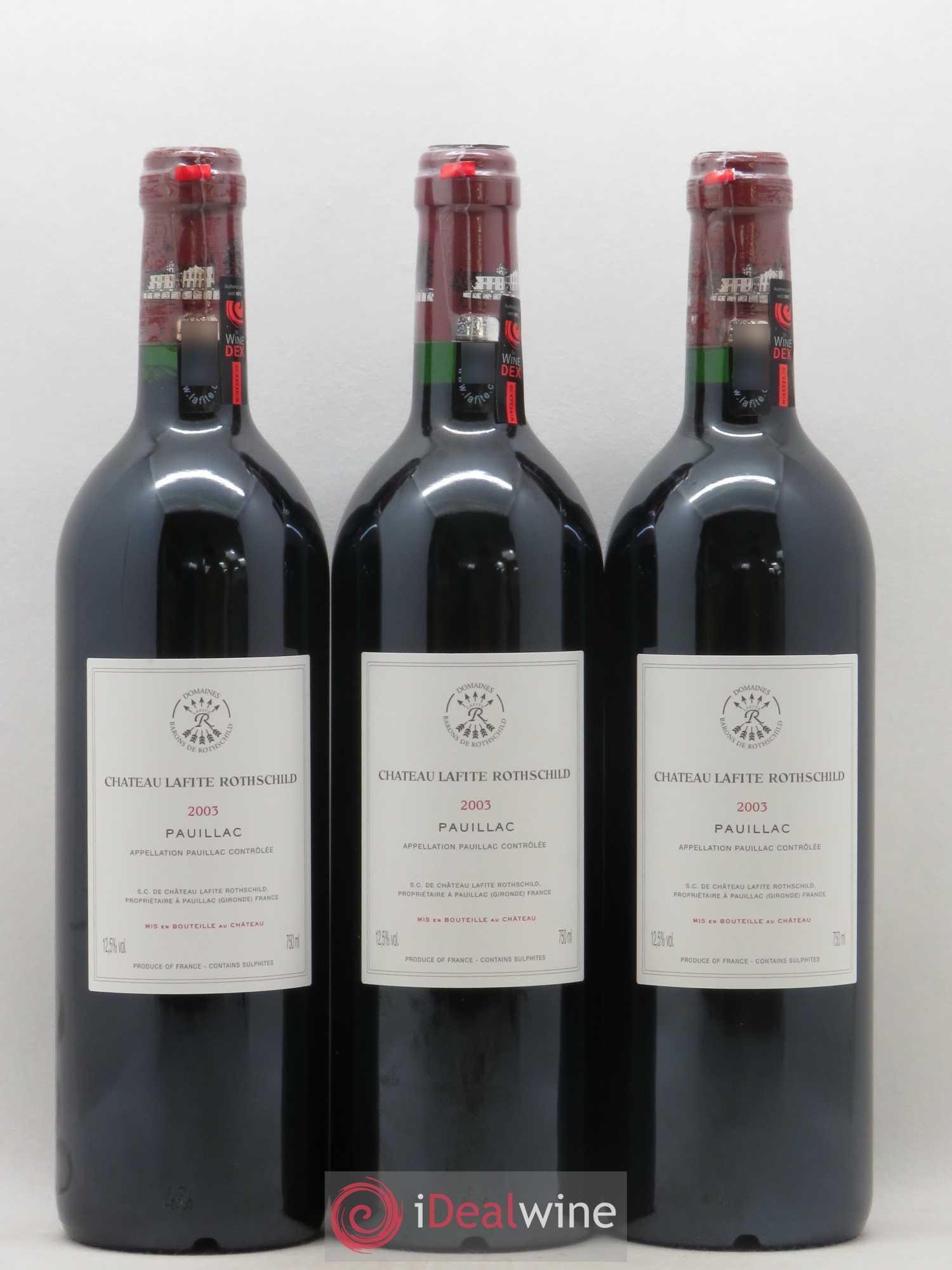 Château Lafite Rothschild 1er Grand Cru Classé 2003 - Lot de 3 bouteilles - 1