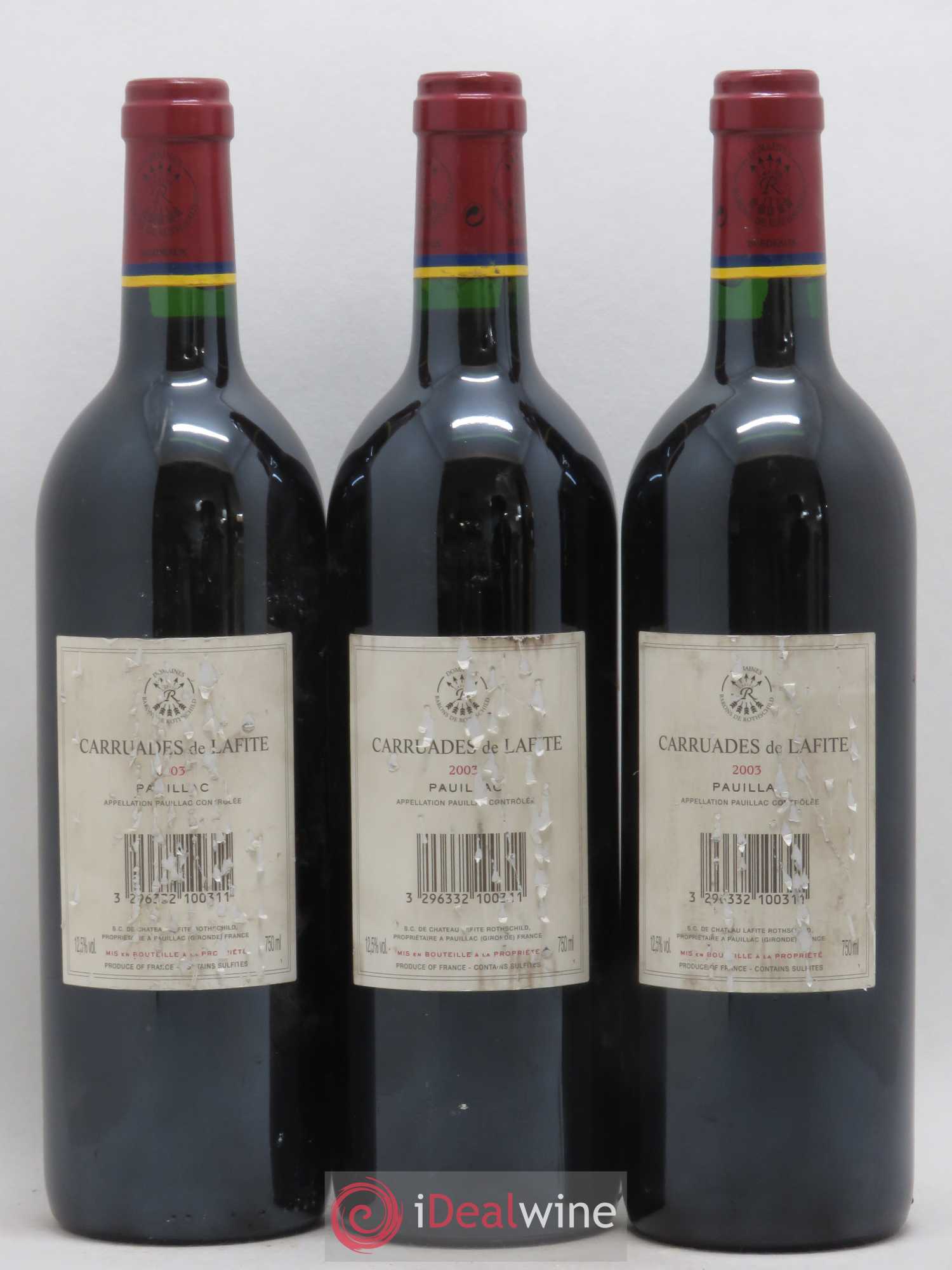 Carruades de Lafite Rothschild Second Vin 2003 - Lot de 3 bouteilles - 1