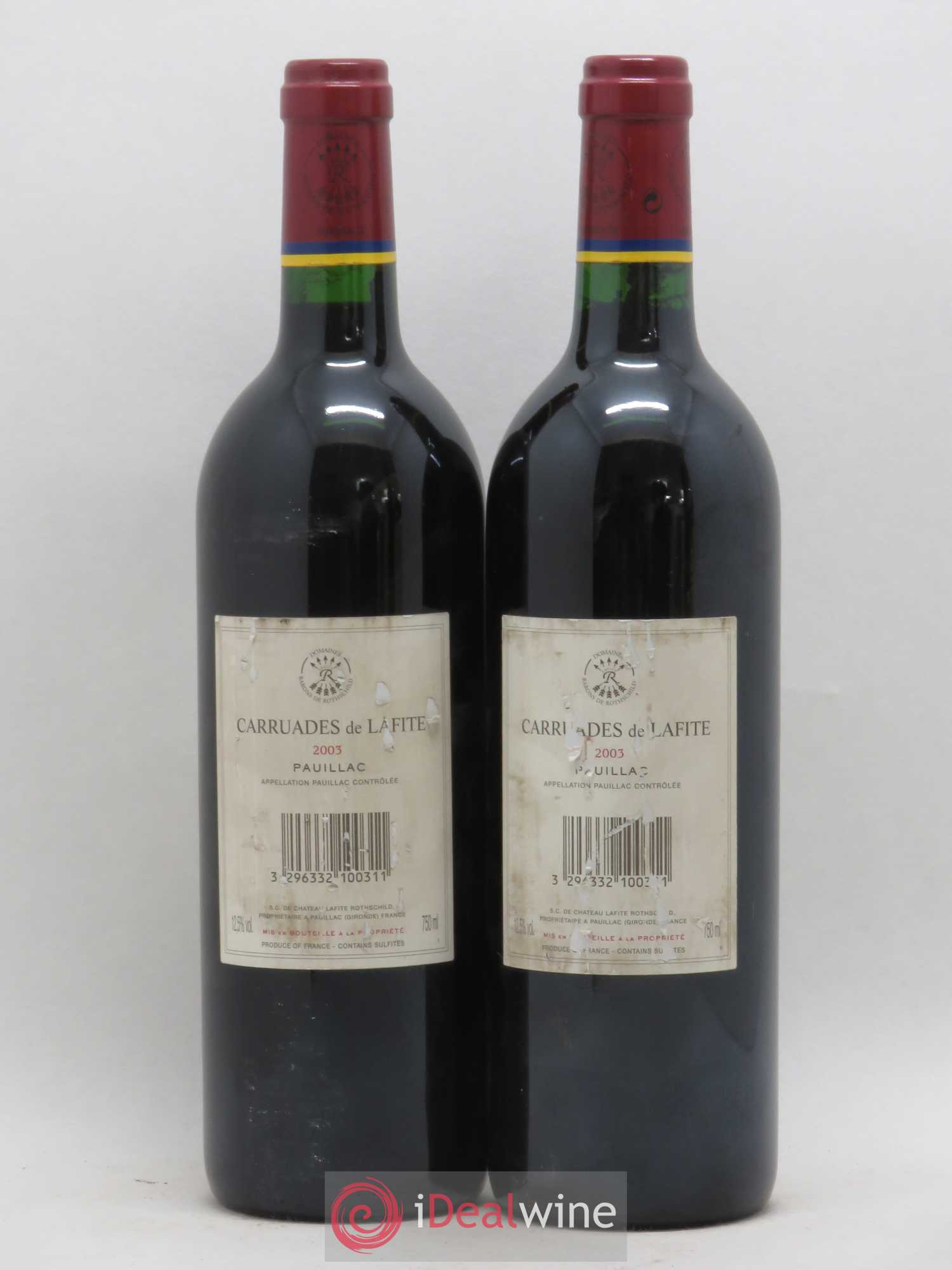 Carruades de Lafite Rothschild Second Vin 2003 - Lot de 2 bouteilles - 1