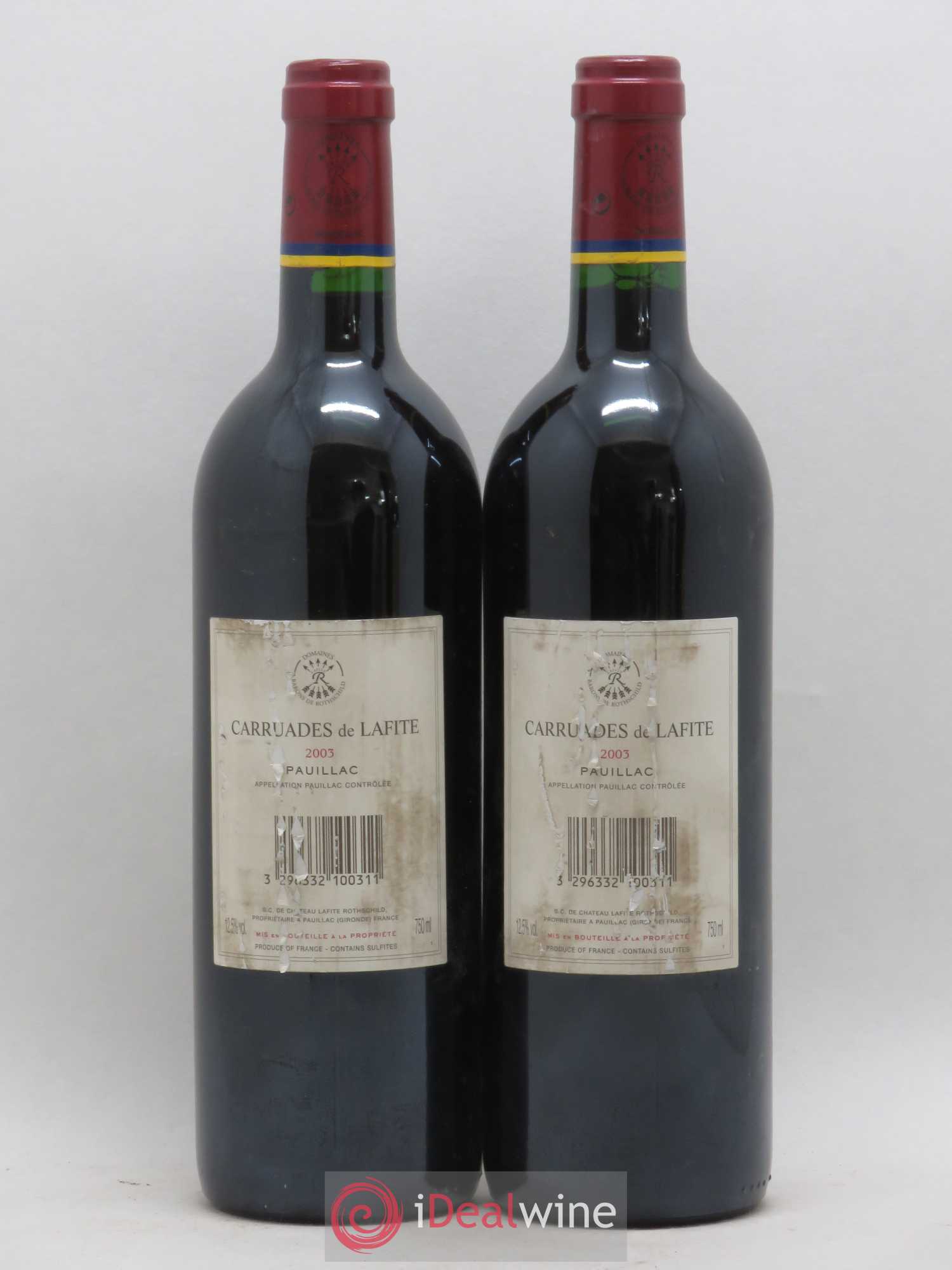 Carruades de Lafite Rothschild Second Vin 2003 - Lot de 2 bouteilles - 1