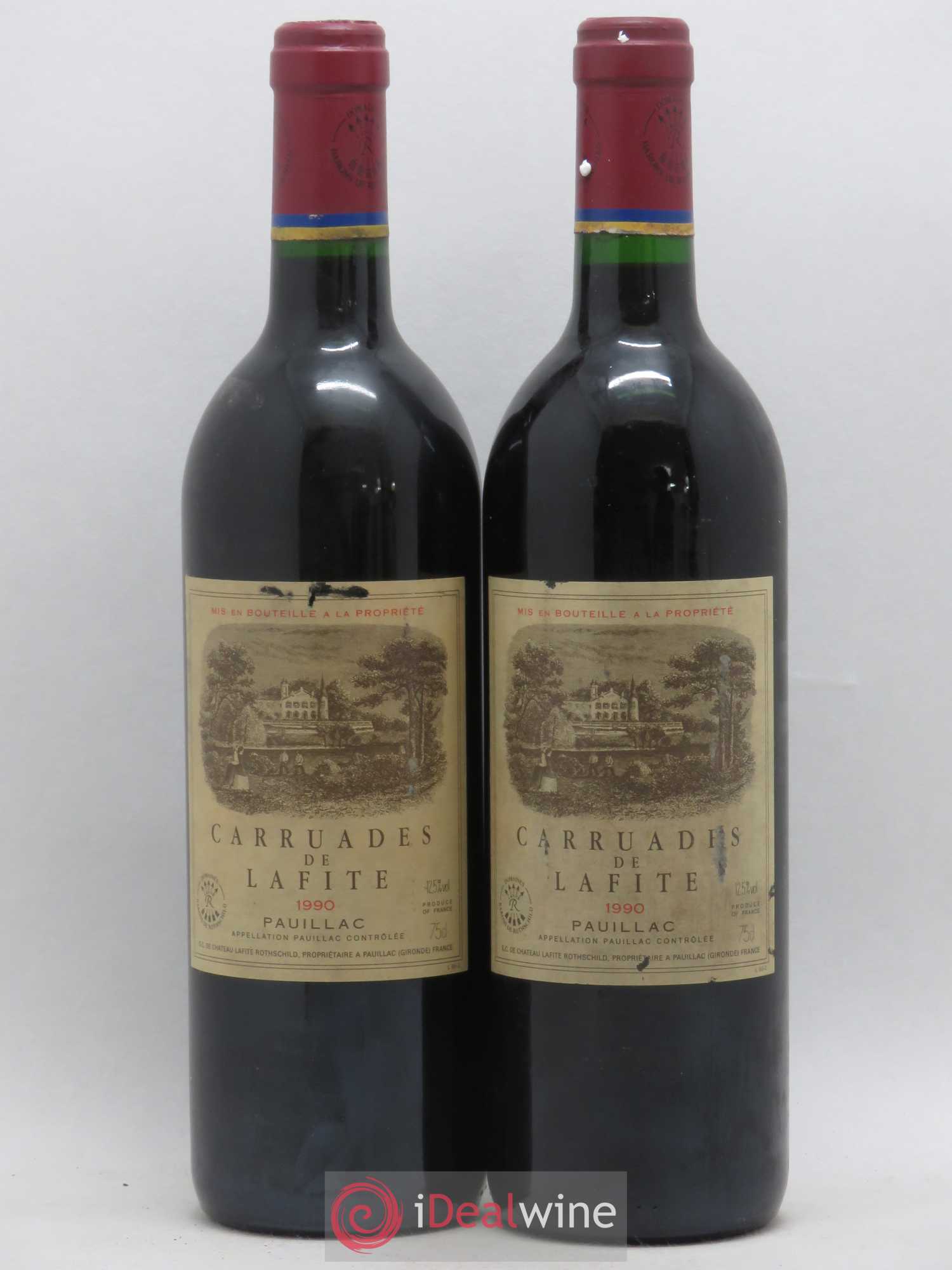 Carruades de Lafite Rothschild Second Vin 1990 - Lot de 2 bouteilles - 0